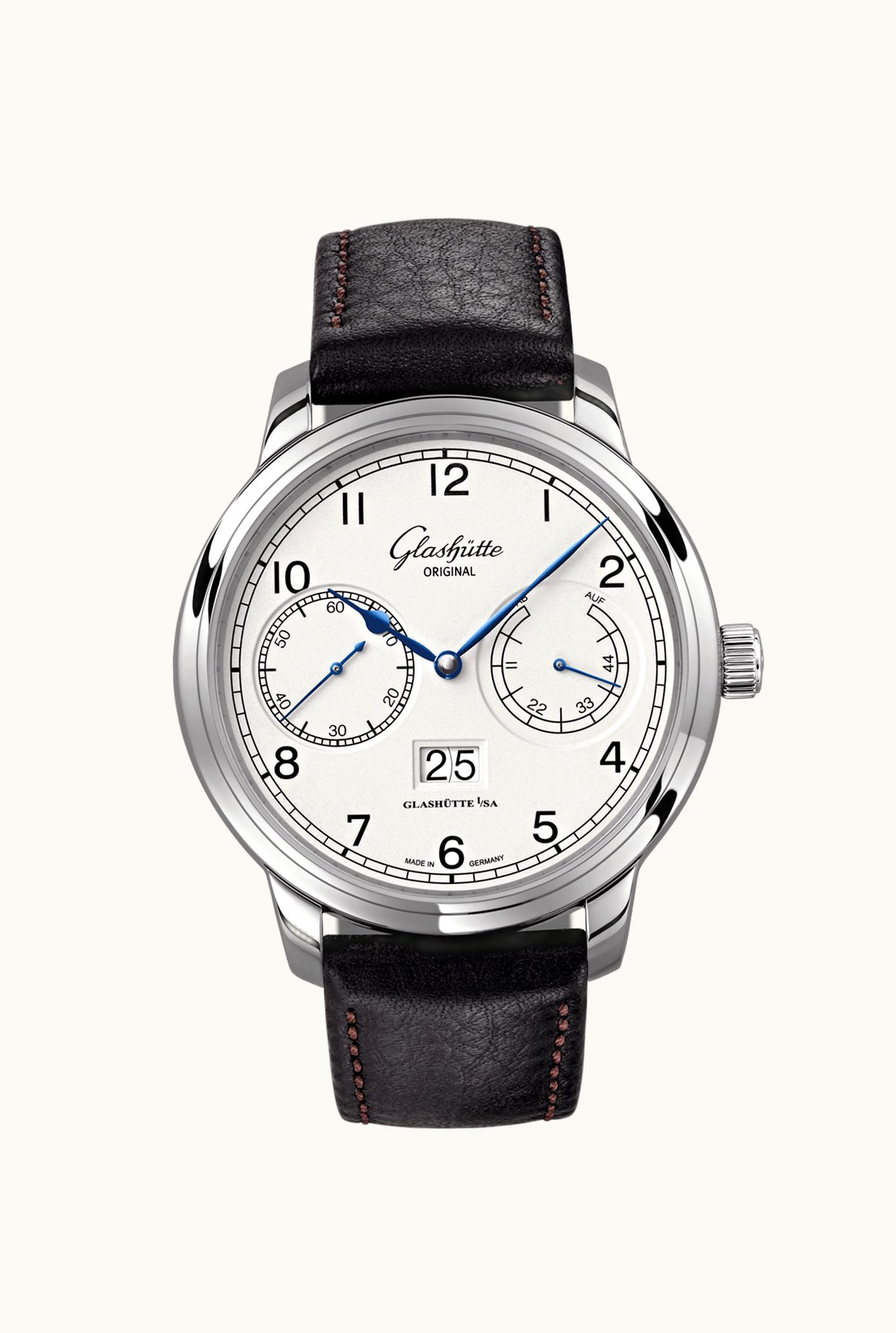 Glashütte Original Senator Observer Stainless Steel / Grey / Alligator / Folding