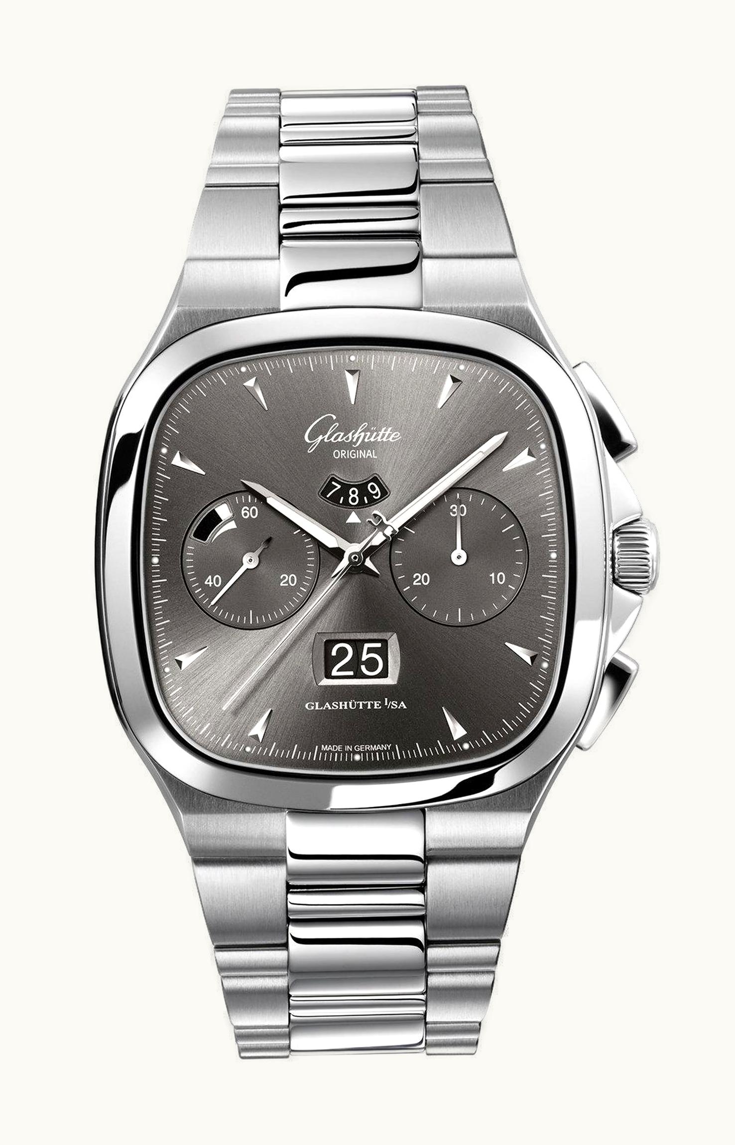 Glashütte Original Seventies Chronograph Panorama Date Ruthenium / Bracelet