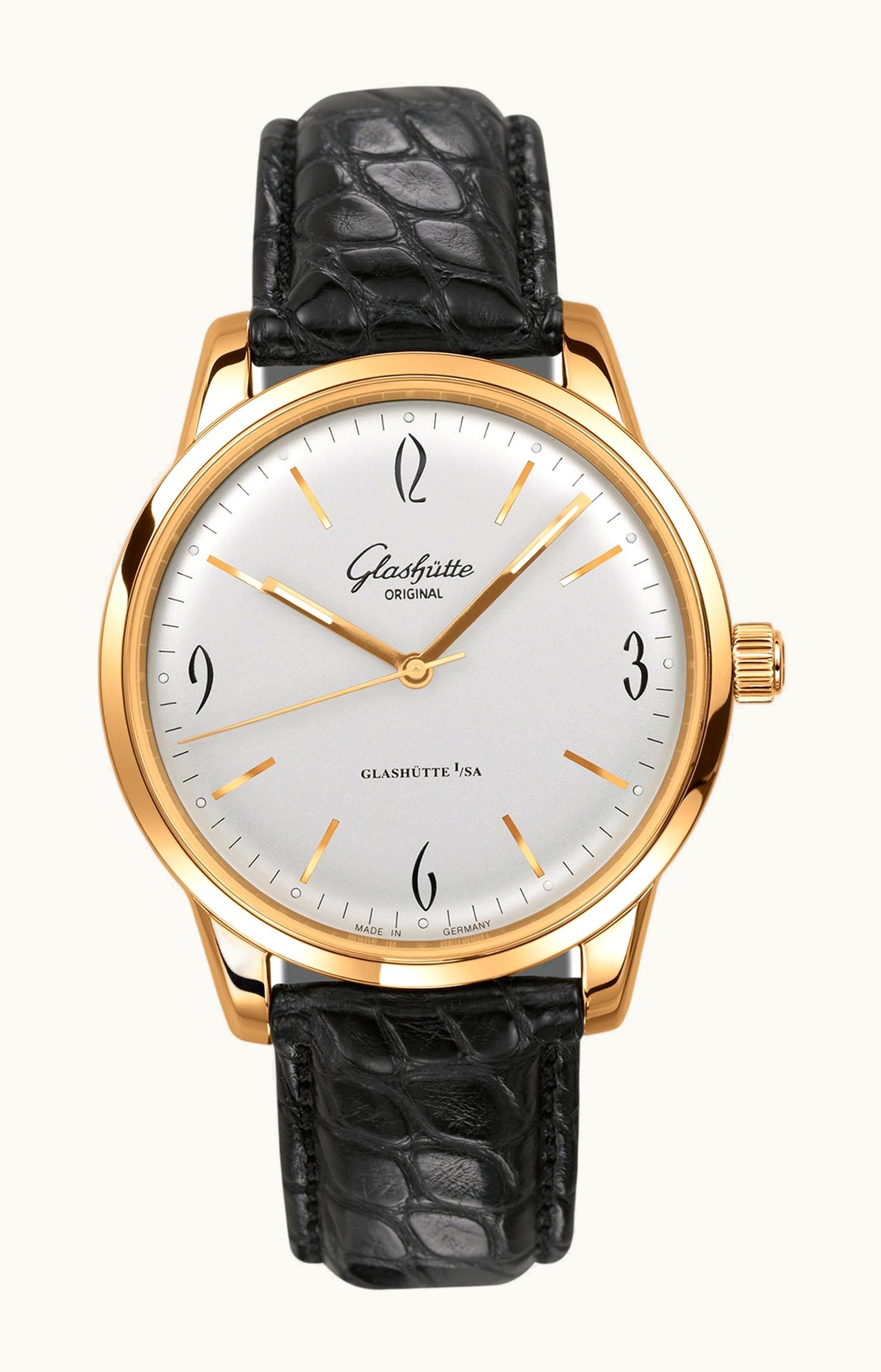 Glashütte Original Sixties Rose Gold / Silver / Alligator / Pin