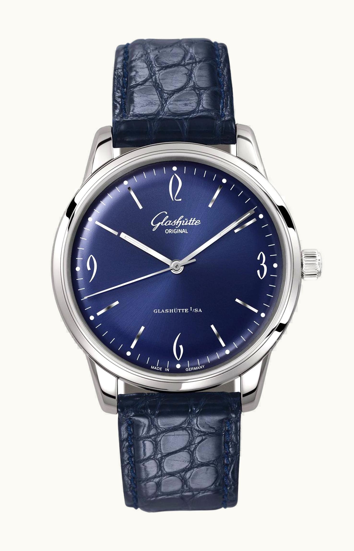 Glashütte Original Sixties Stainless Steel / Blue / Alligator / Pin