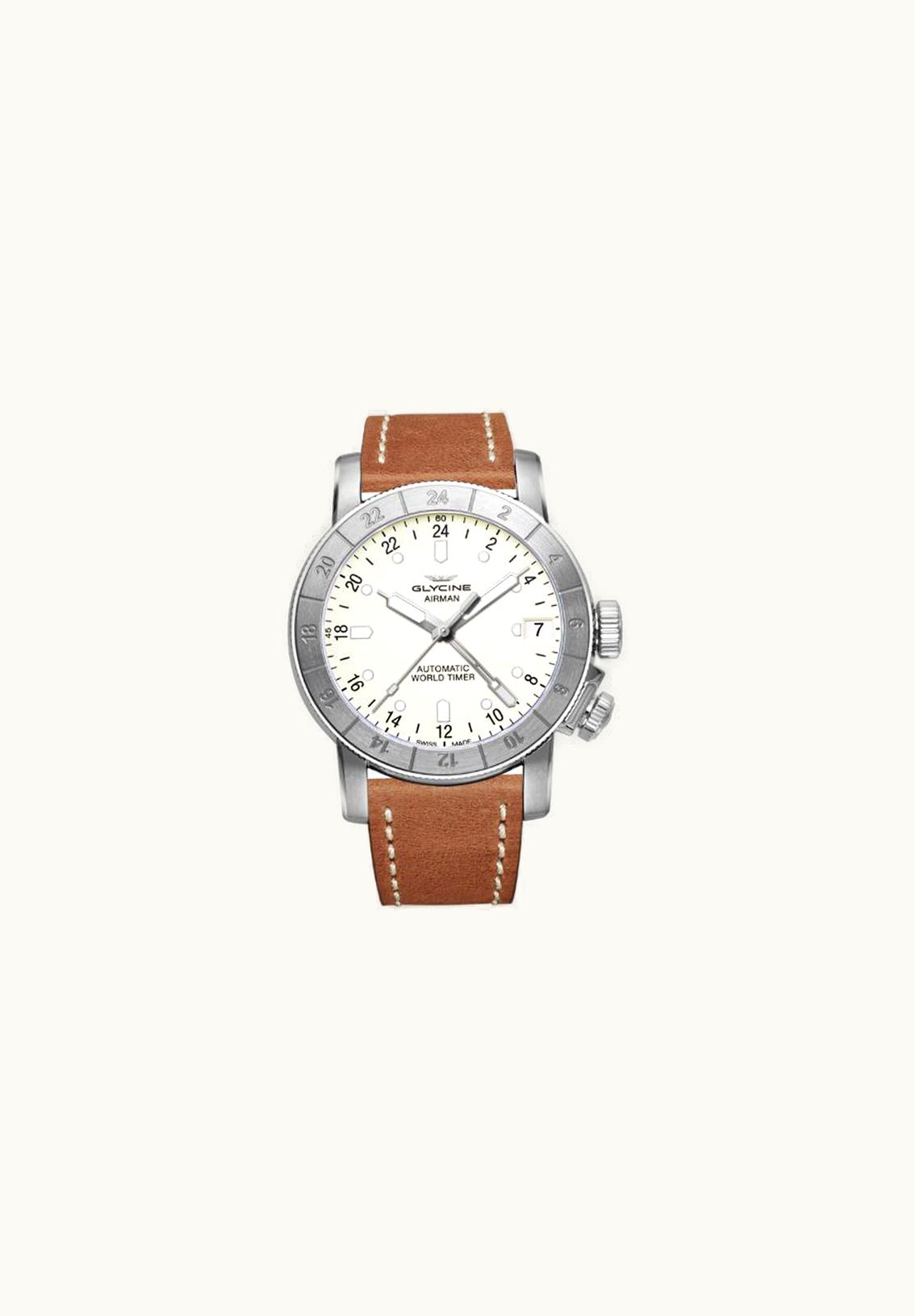 Glycine Airman 46 GMT Automatic Stainless Steel / White