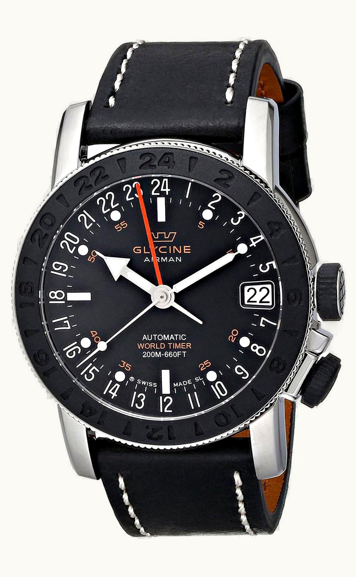 Glycine Glycine Airman Double Twelve Black / Stainless Steel