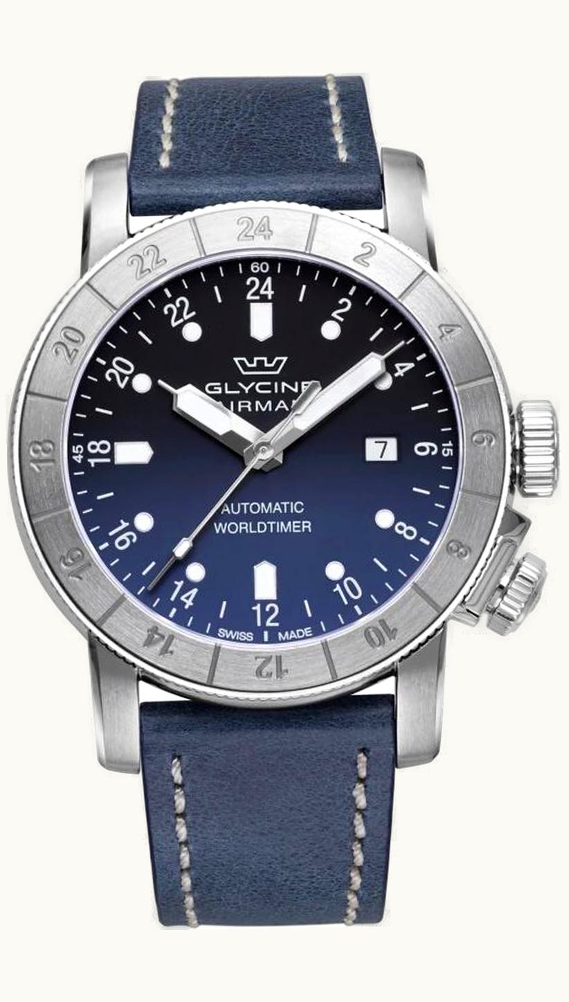 Glycine Airman 44 Purist 24H Automatic Stainless Steel / Blue - Gradient