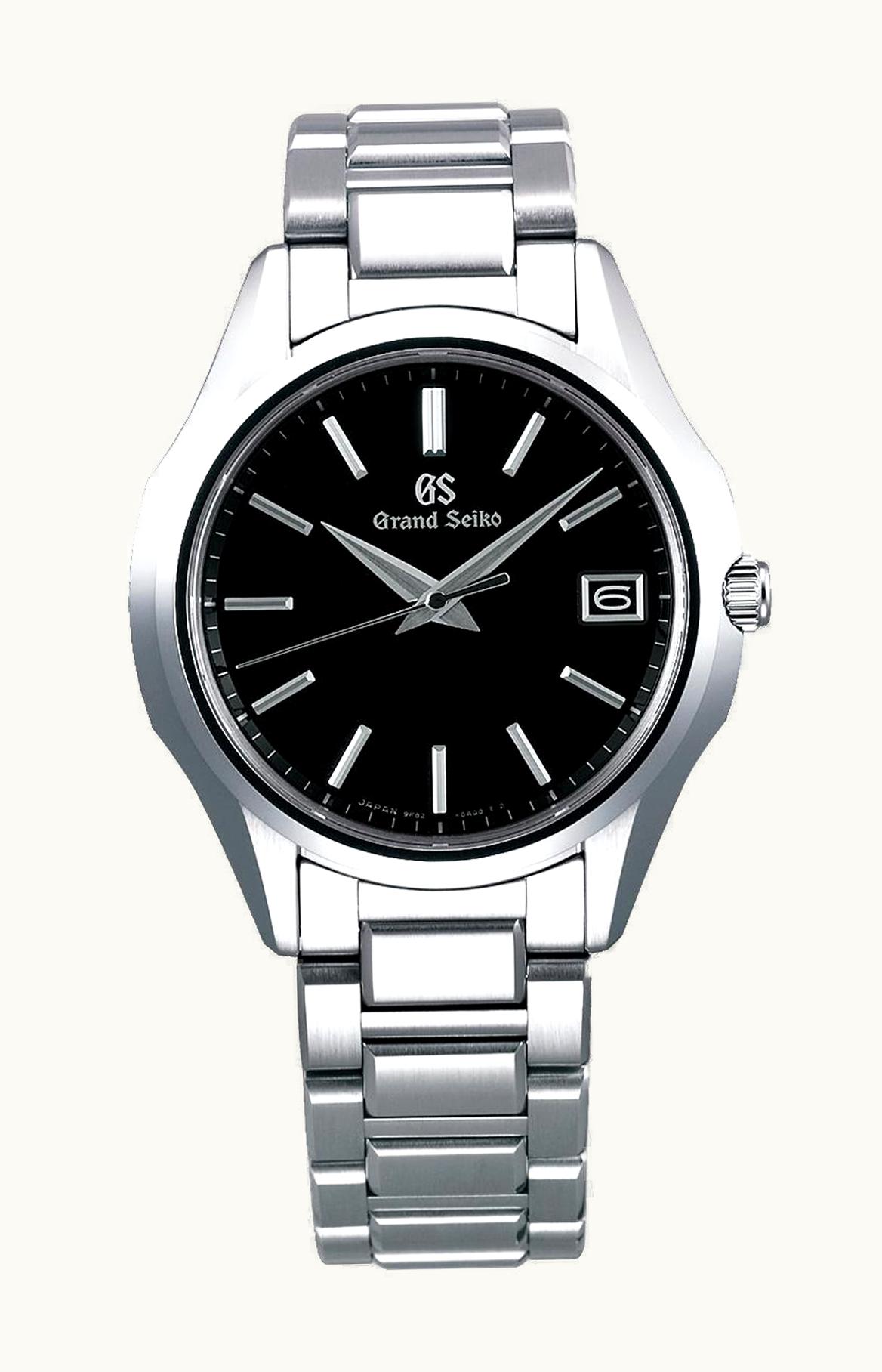 Grand Seiko Quartz Date Stainless Steel / Black / Bracelet
