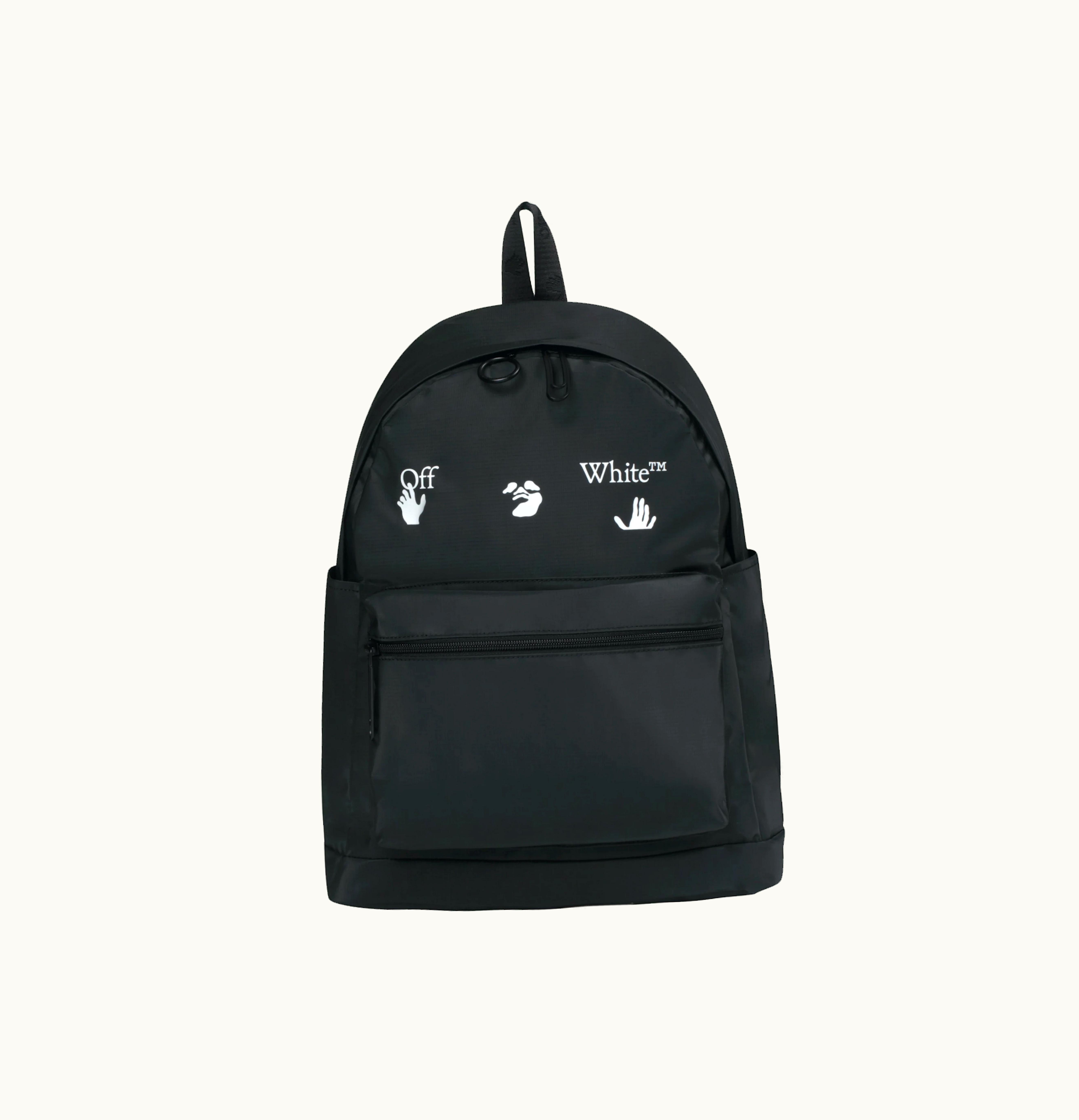 OFF-WHITE OFF WHITE Matte Logo Print Backpack Black White