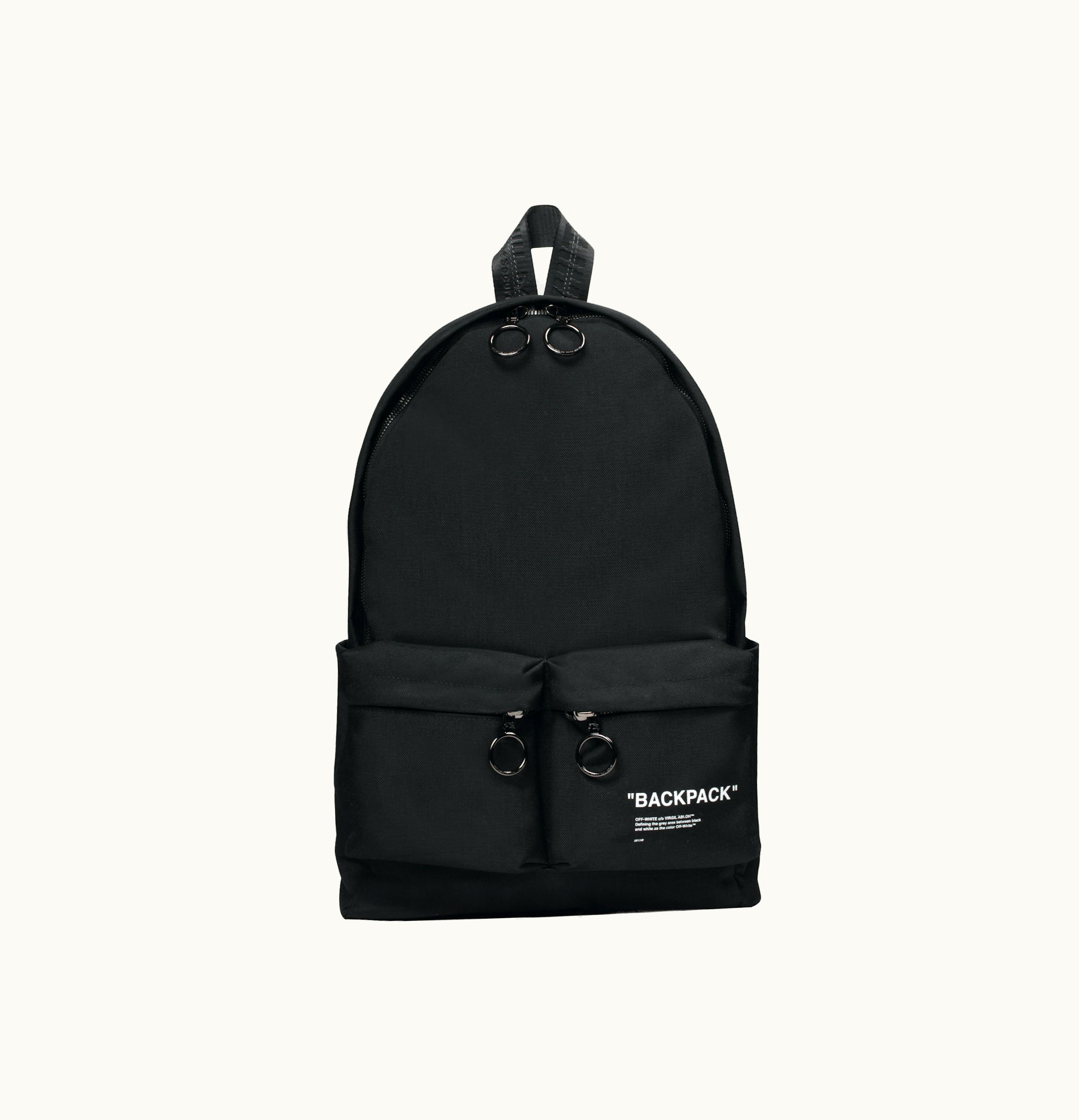 OFF-WHITE OFF WHITE Quote Backpack Black tone Black White