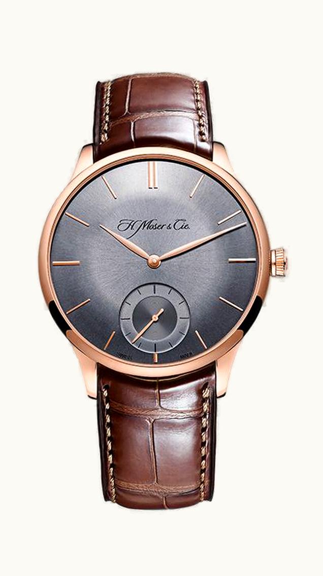 H. Moser & Cie Venturer Small Seconds, Rose Gold Diamond Bezel, Fumé Dial