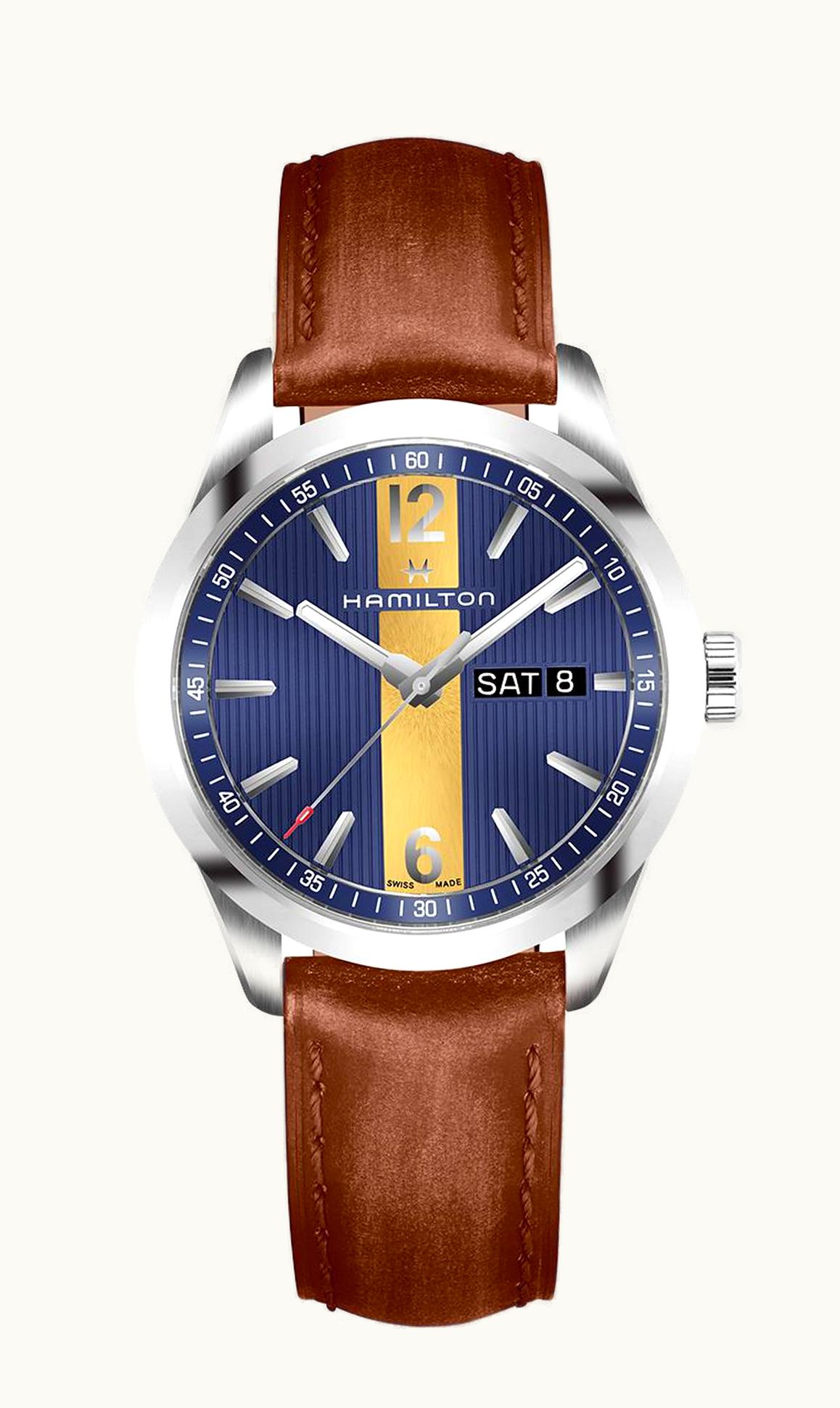 Hamilton Broadway Day Date Quartz Steel / Blue