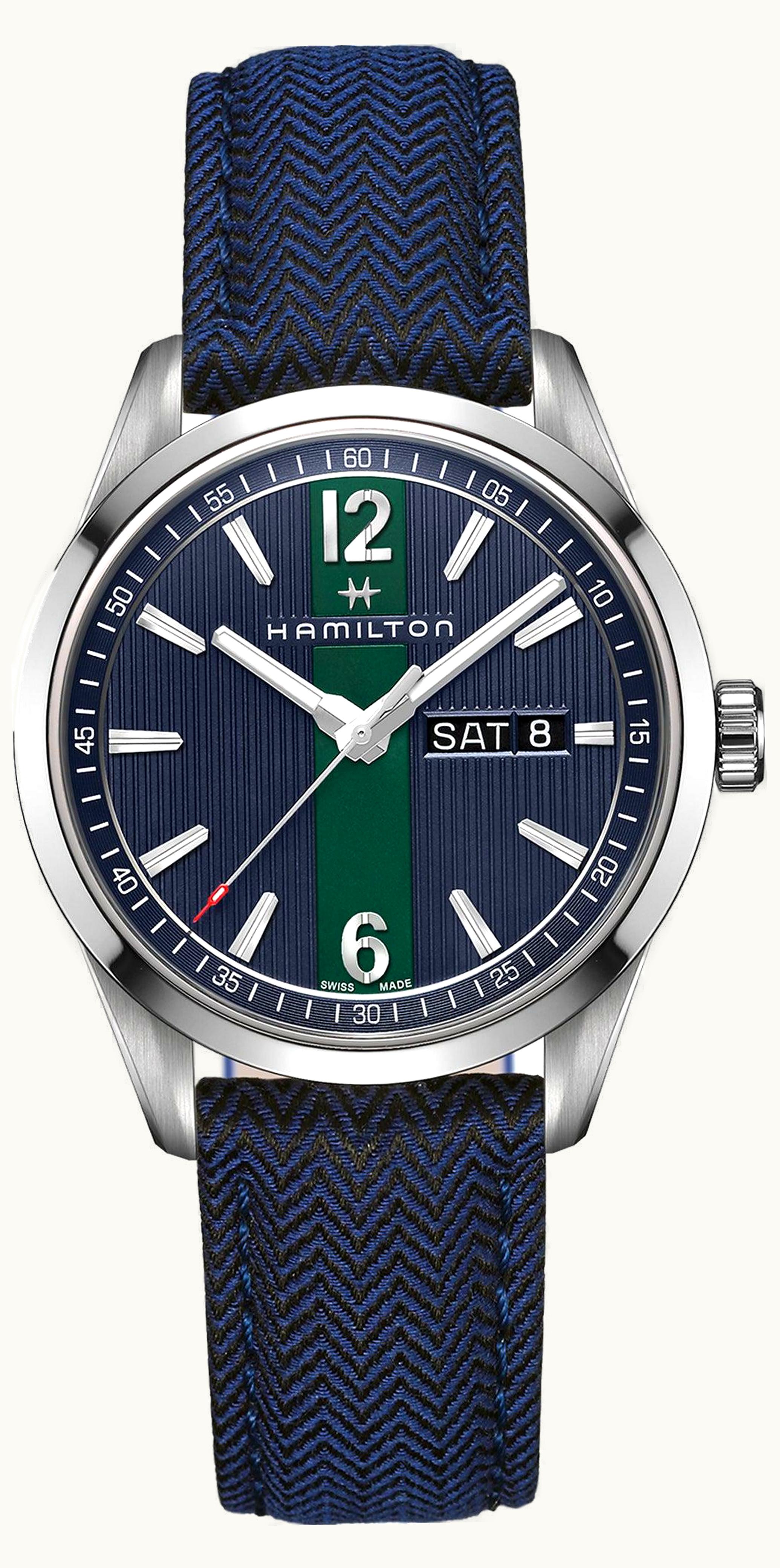 Hamilton Broadway Day Date Quartz Steel / Blue
