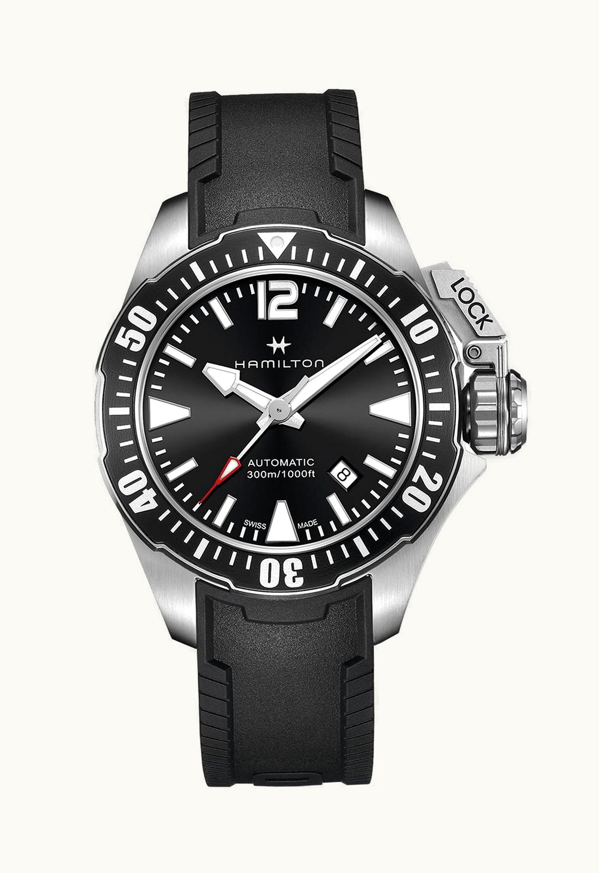 Hamilton Frogman Auto 42 Stainless Steel / Black Rubber