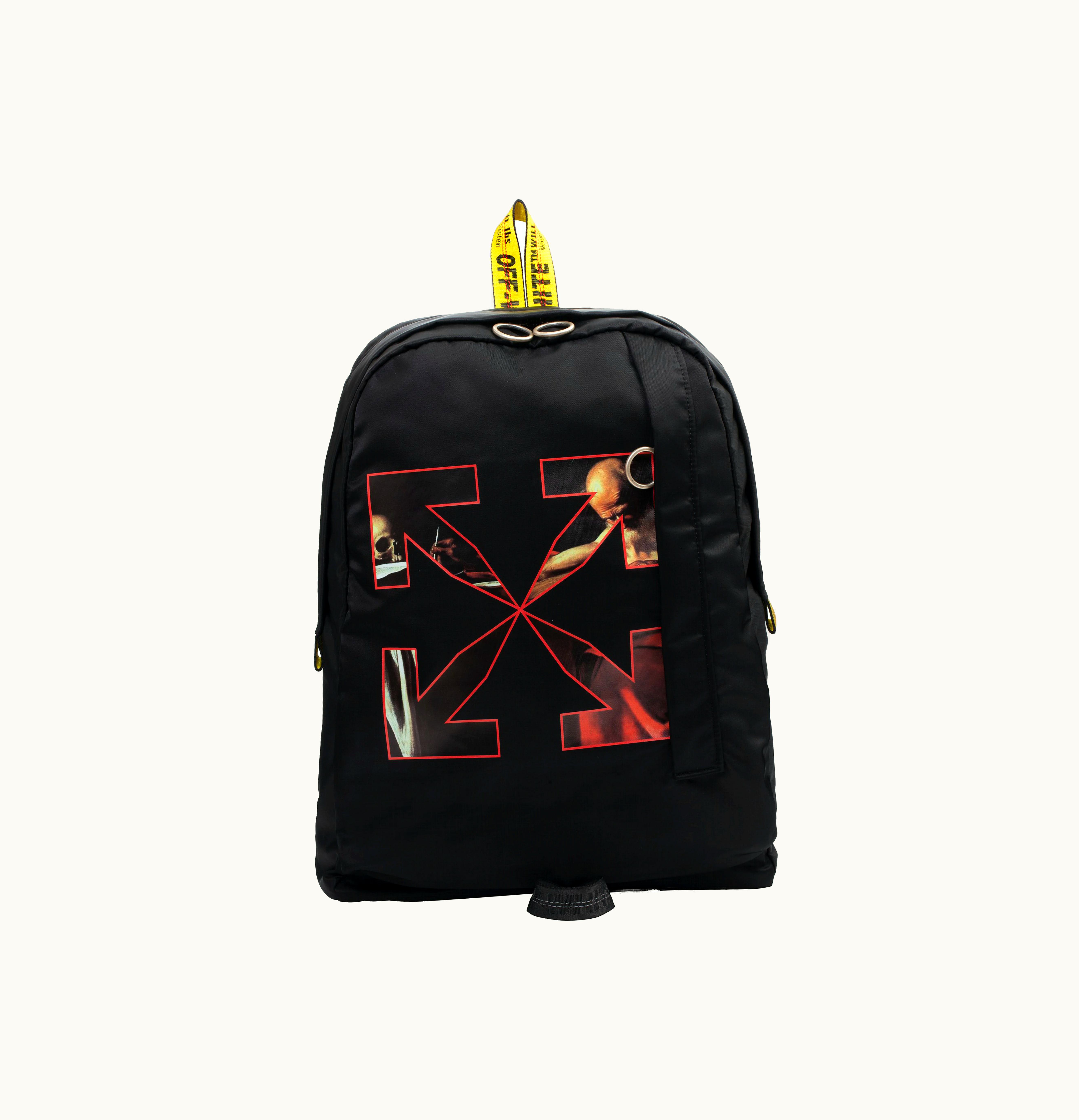 OFF-WHITE OFF WHITE Caravaggio Easy Backpack Black Red