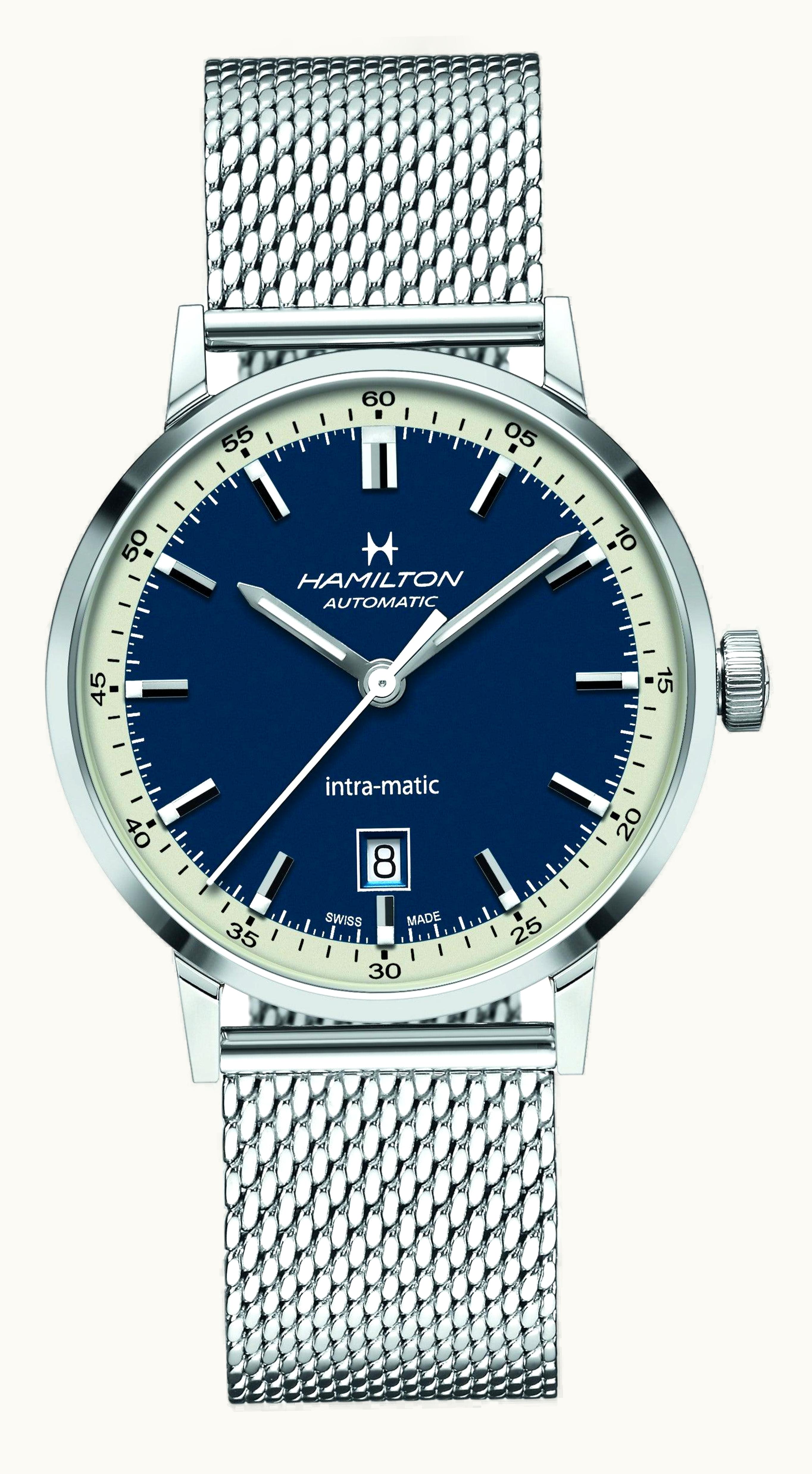 Hamilton Intra-Matic 40 Stainless Steel / Blue / Mesh