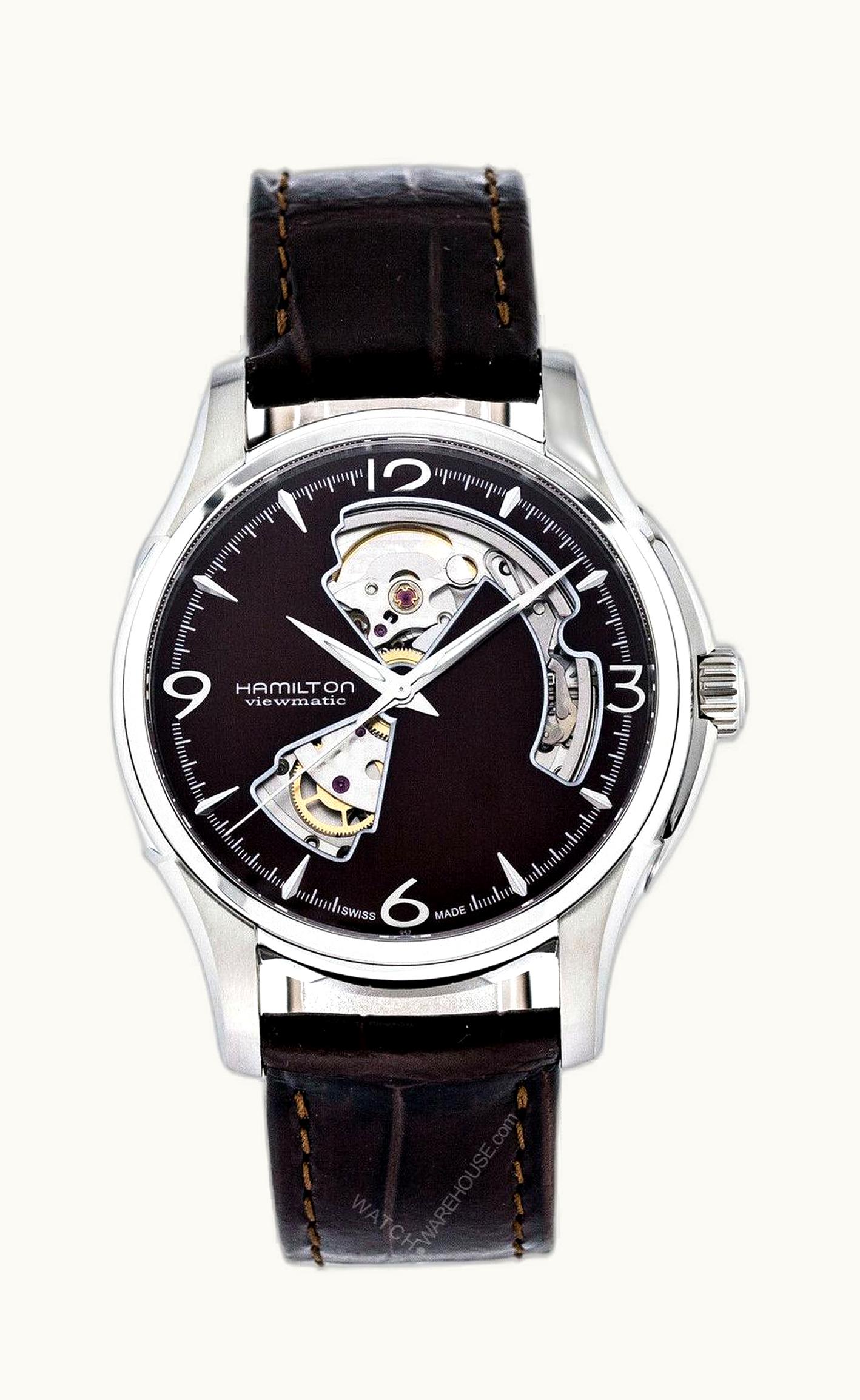 Hamilton Jazzmaster Open Heart 40 Stainless Steel / Brown