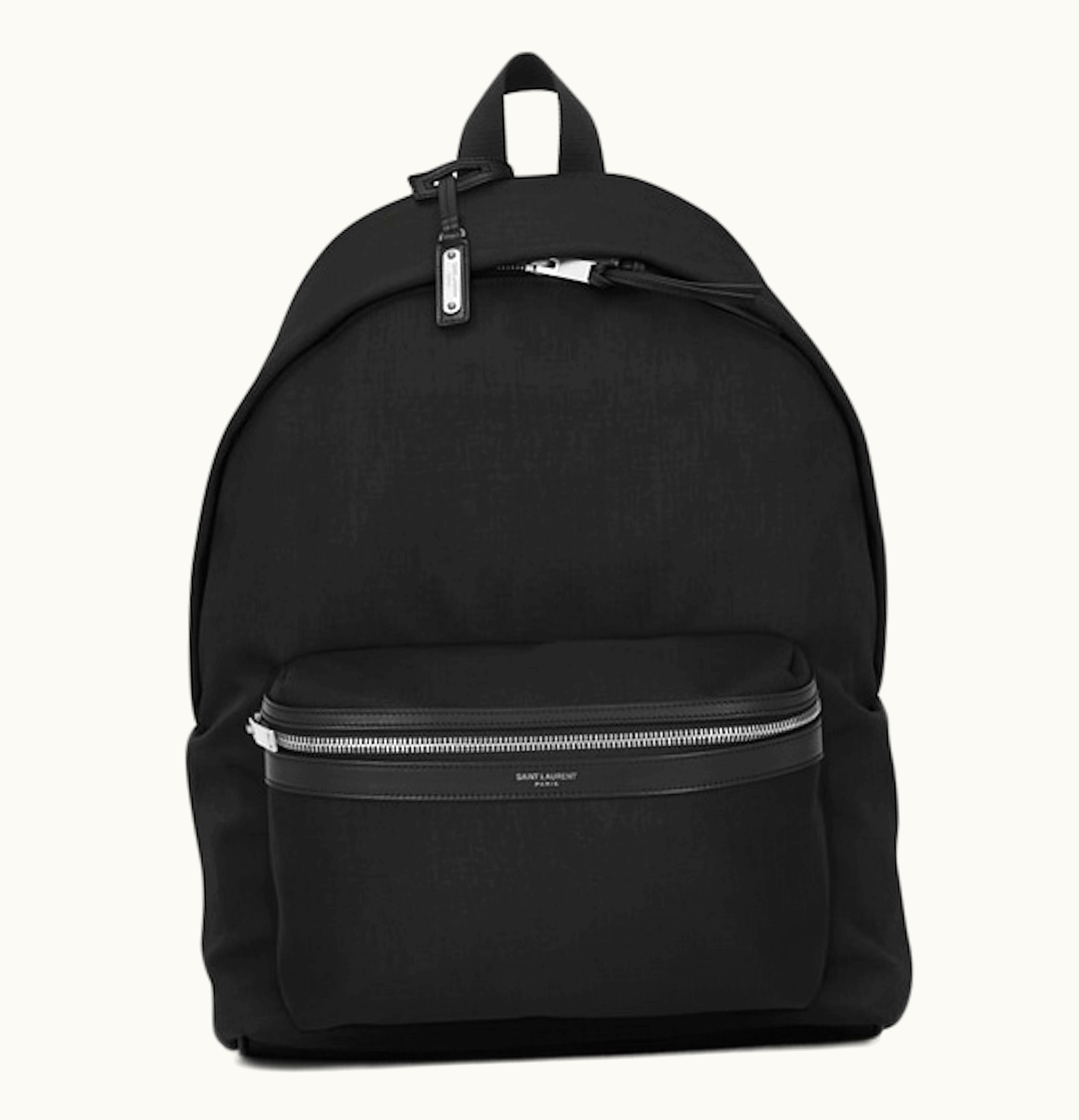 Saint Laurent Saint Laurent City Canvas Backpack Canvas Silver tone Black