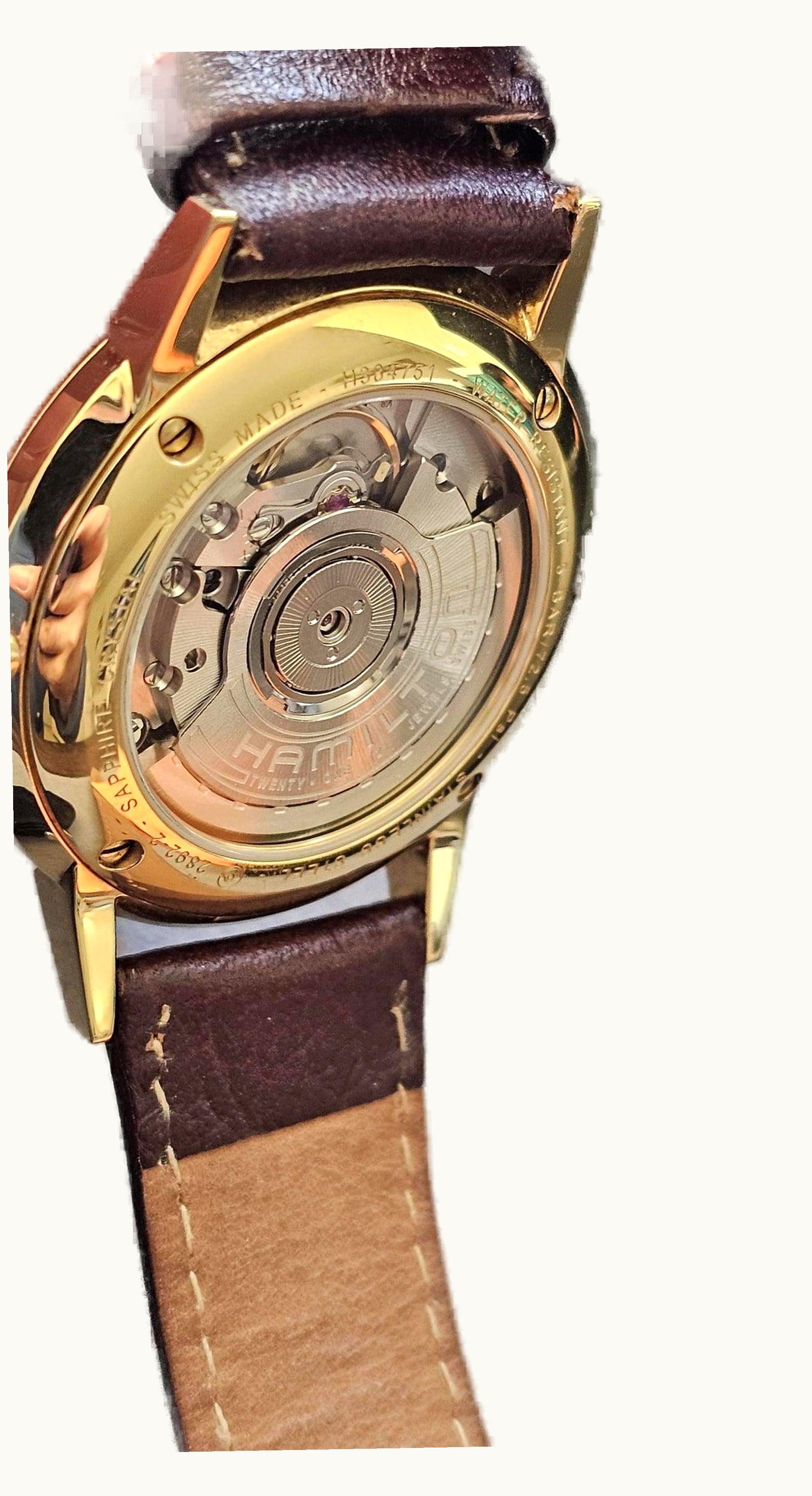 Hamilton Jazzmaster Viewmatic 34mm Silver Dial PVD Gold