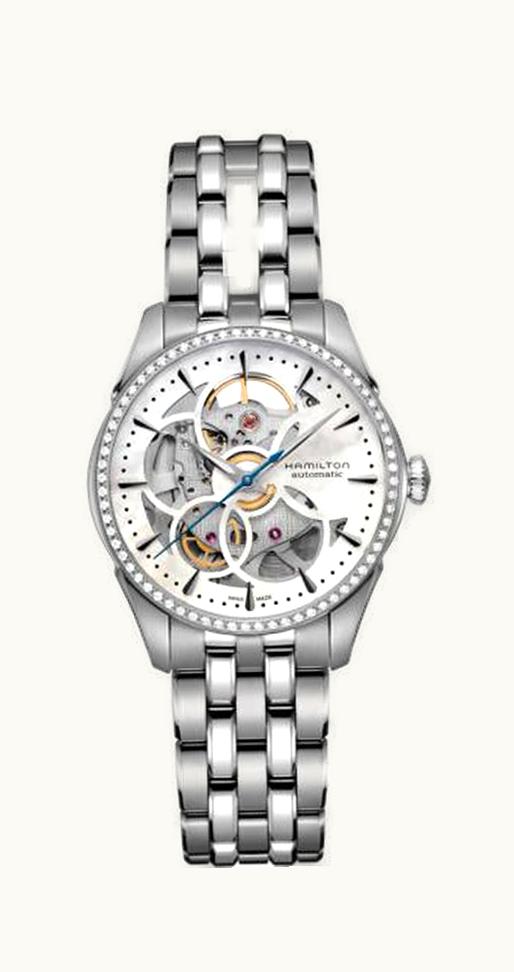 Hamilton Jazzmaster Skeleton Lady Auto 36 Stainless Steel - Diamond / MOP / Bracelet