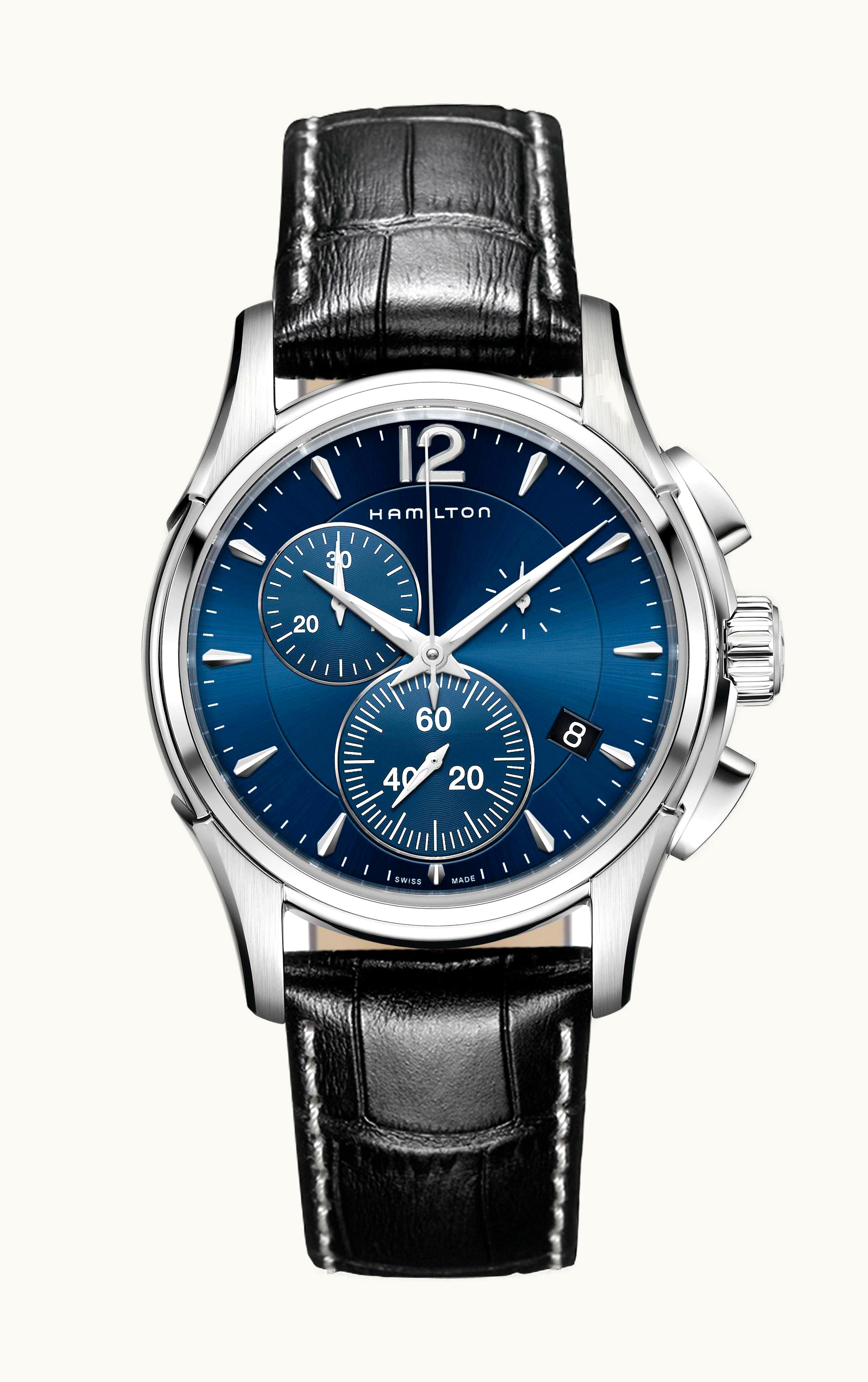 Hamilton Jazzmaster Chrono Quartz 42 Stainless Steel / Blue