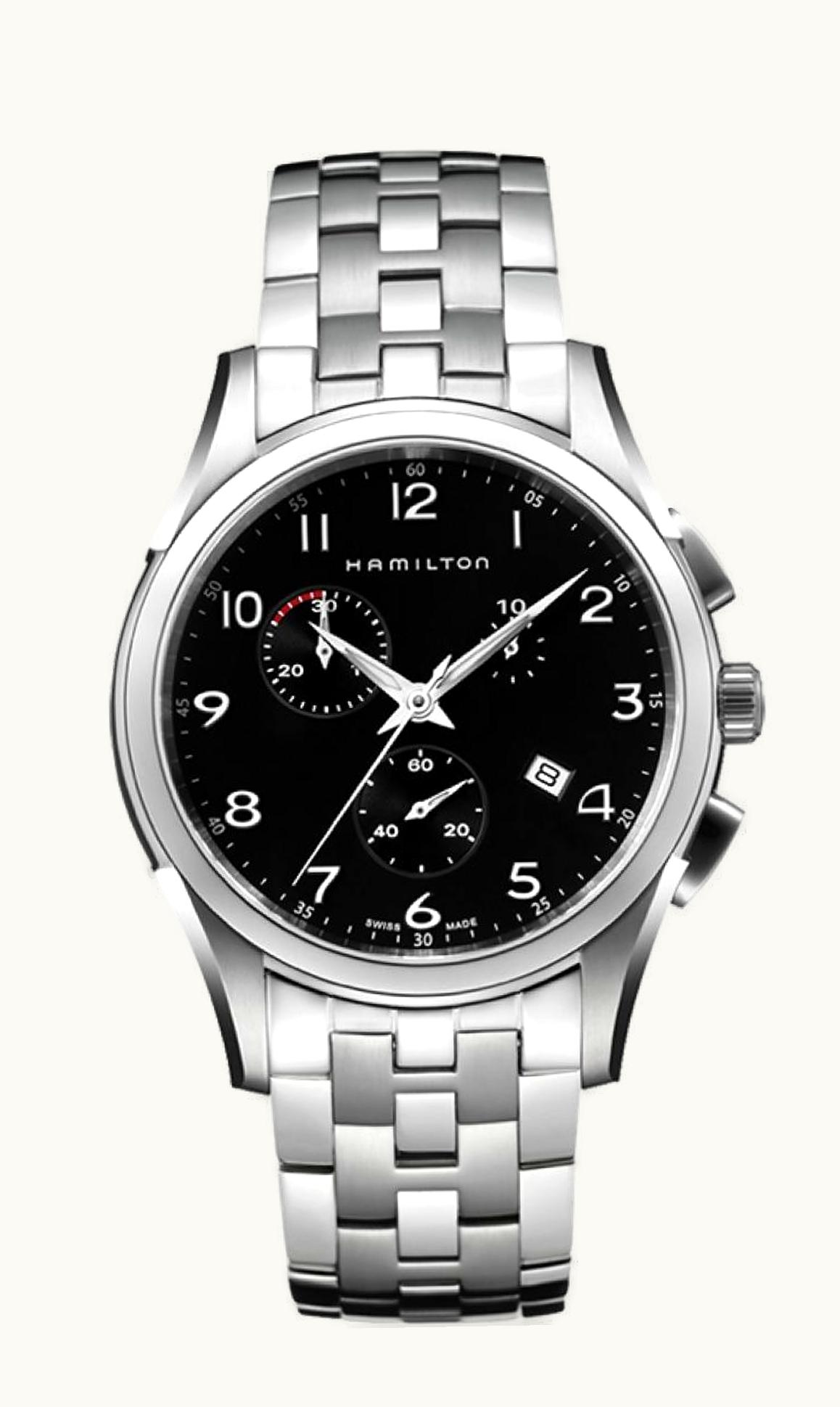 Hamilton Jazzmaster Thinline Chrono Quartz Stainless Steel / Black / Bracelet