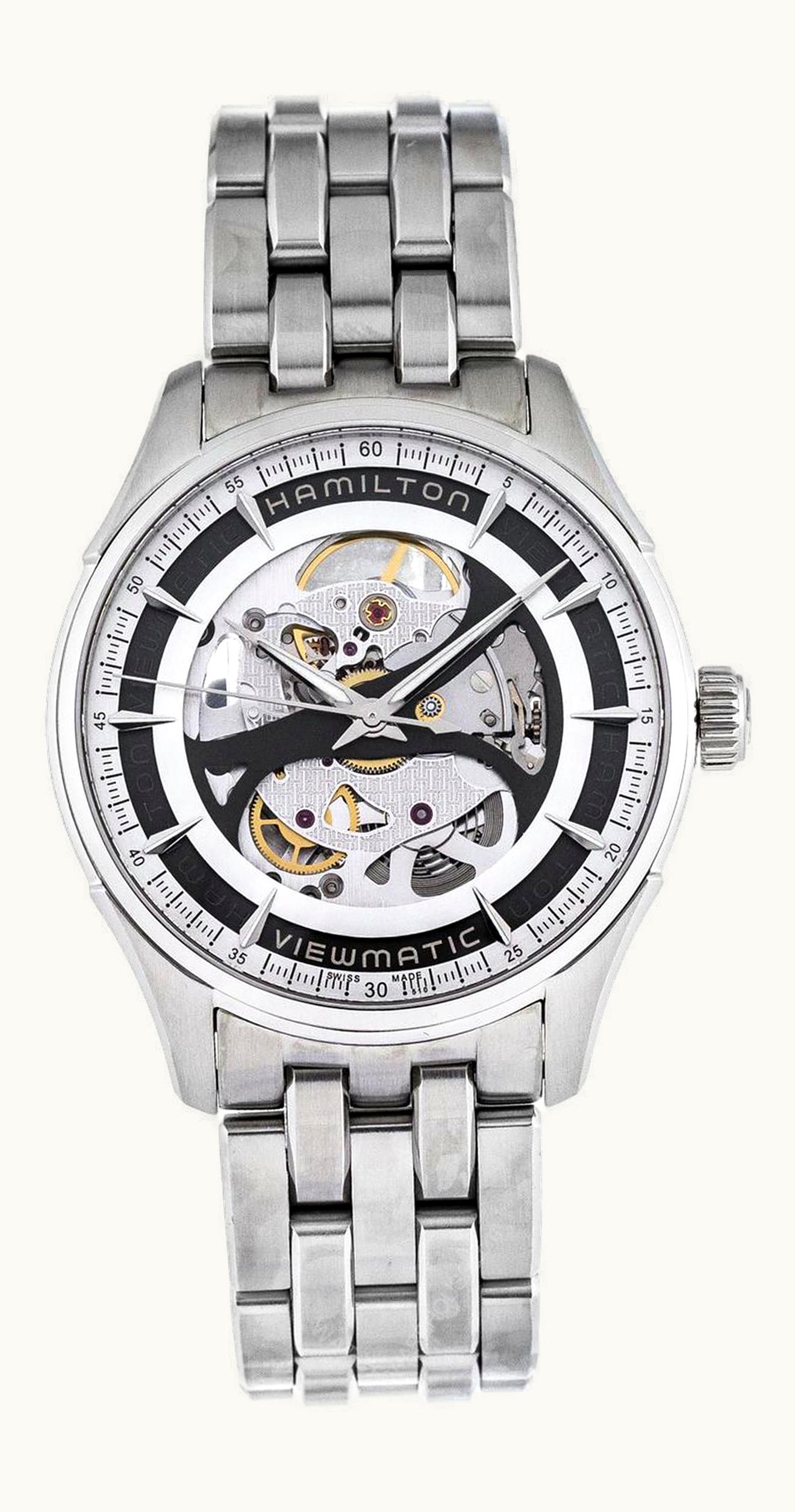 Hamilton Jazzmaster Viewmatic Skeleton Auto Stainless Steel / Black / Bracelet