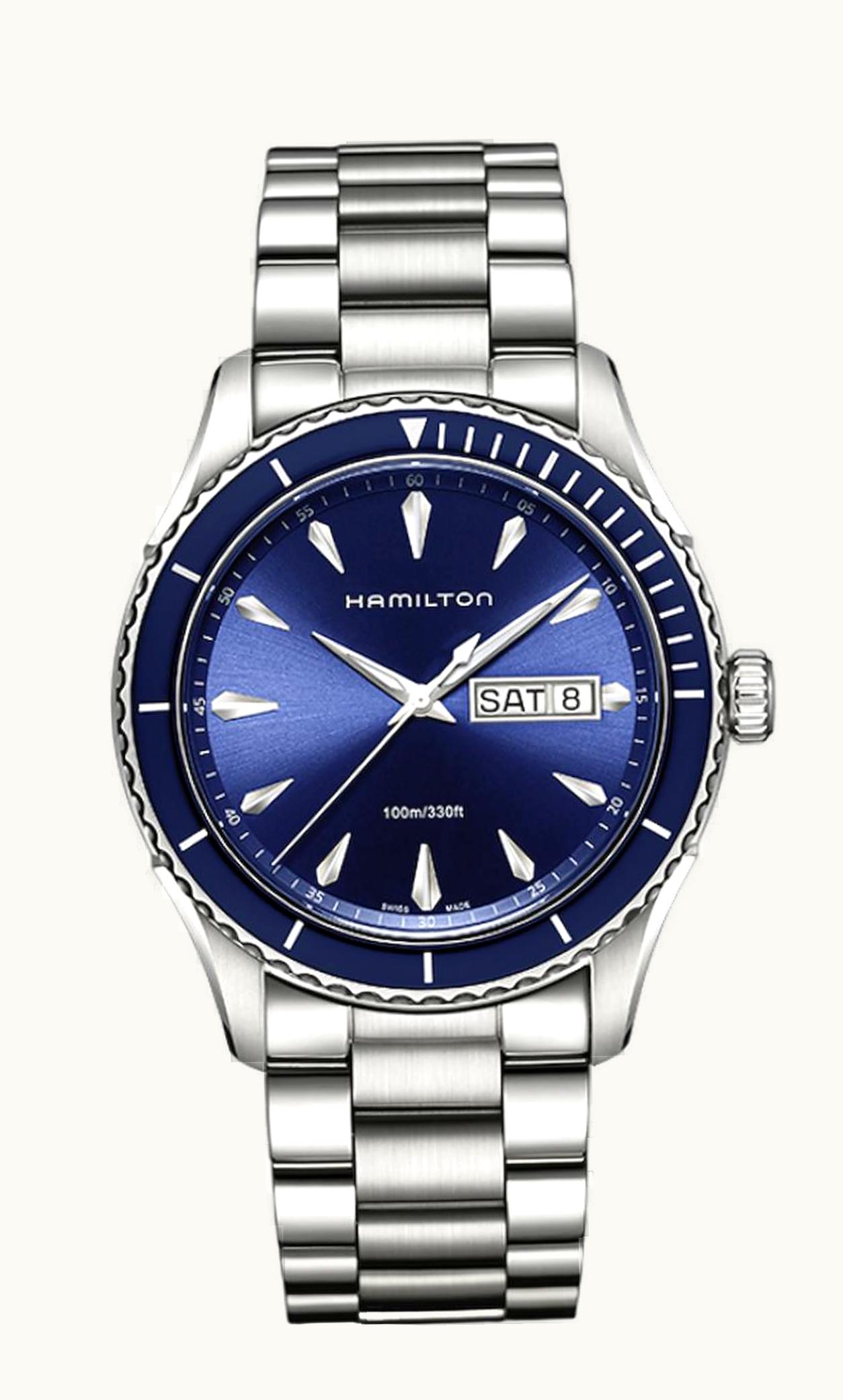 Hamilton Jazzmaster Seaview Day Date Quartz 42 Stainless Steel / Blue / Bracelet