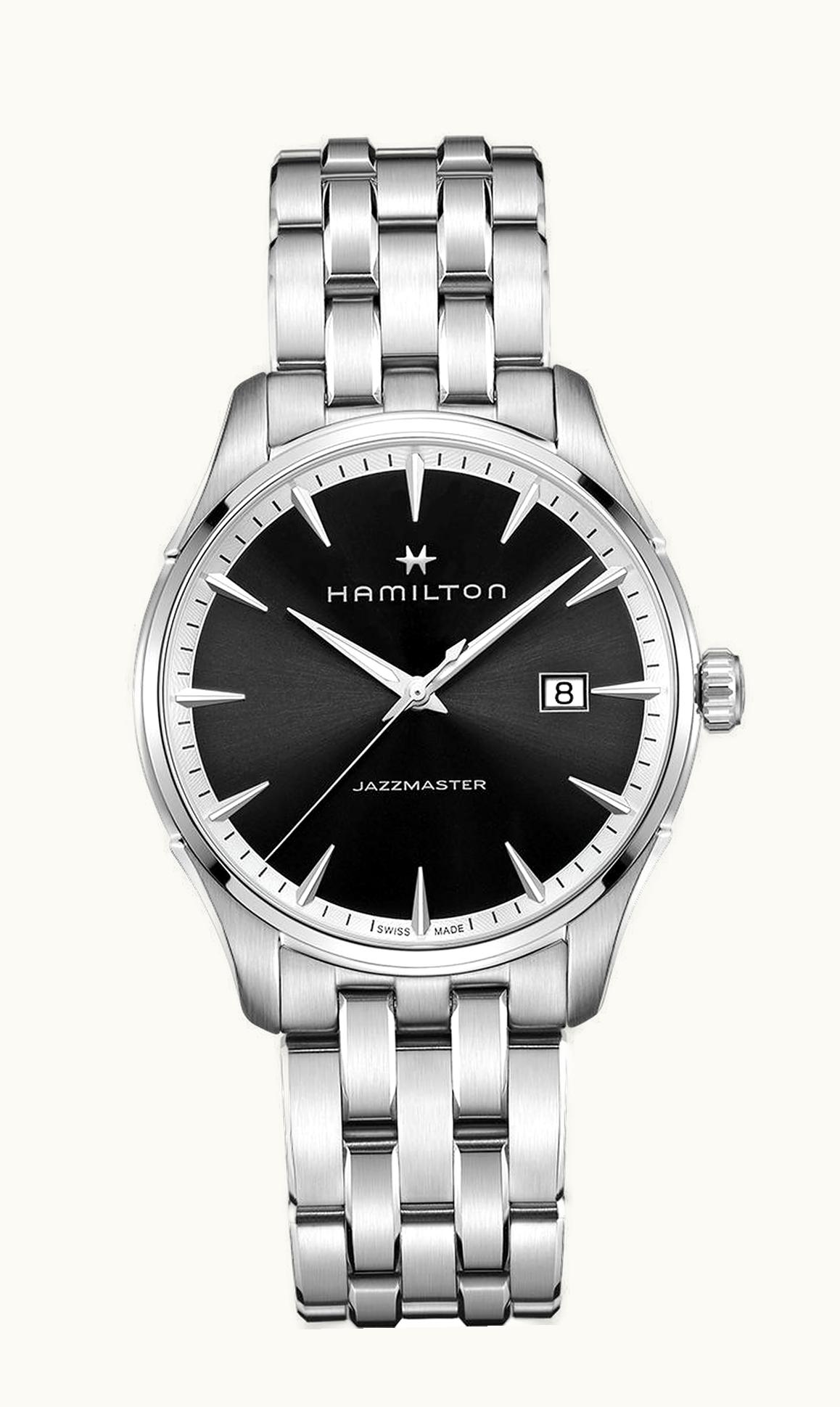 Hamilton Jazzmaster Quartz Stainless Steel / Black / Bracelet