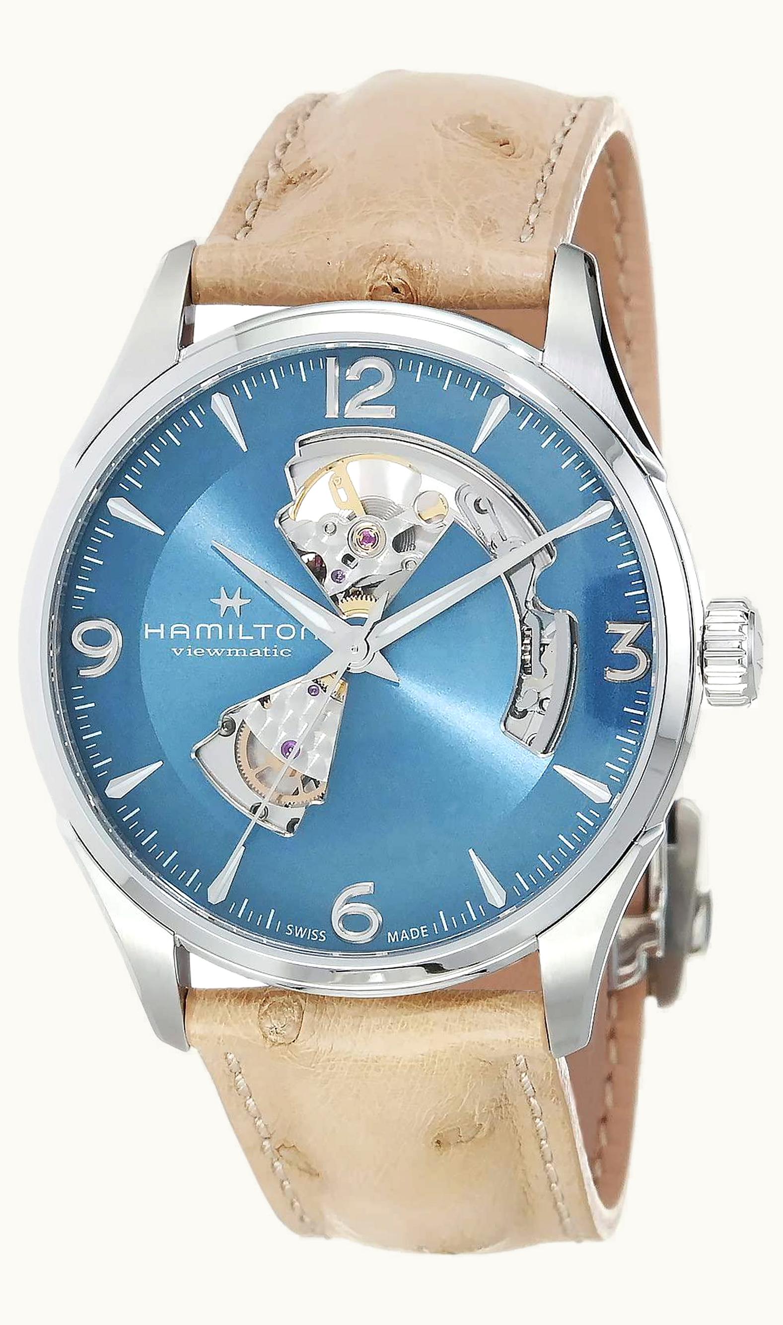 Hamilton Jazzmaster Open Heart 42 Stainless Steel / Blue