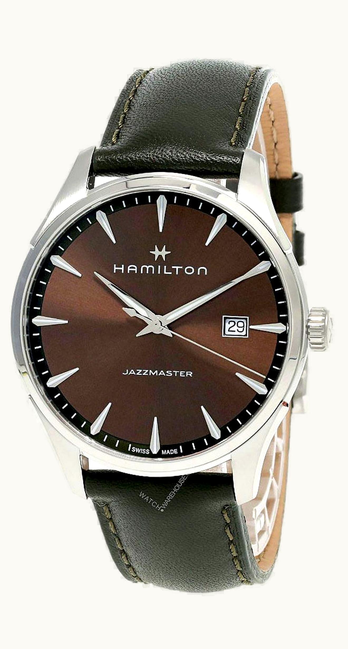 Hamilton Jazzmaster Quartz 40 Stainless Steel / Brown