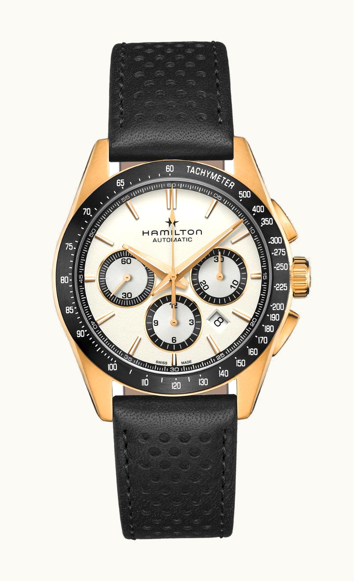 Hamilton Jazzmaster Performer Auto Chrono 42 Rose Gold / White