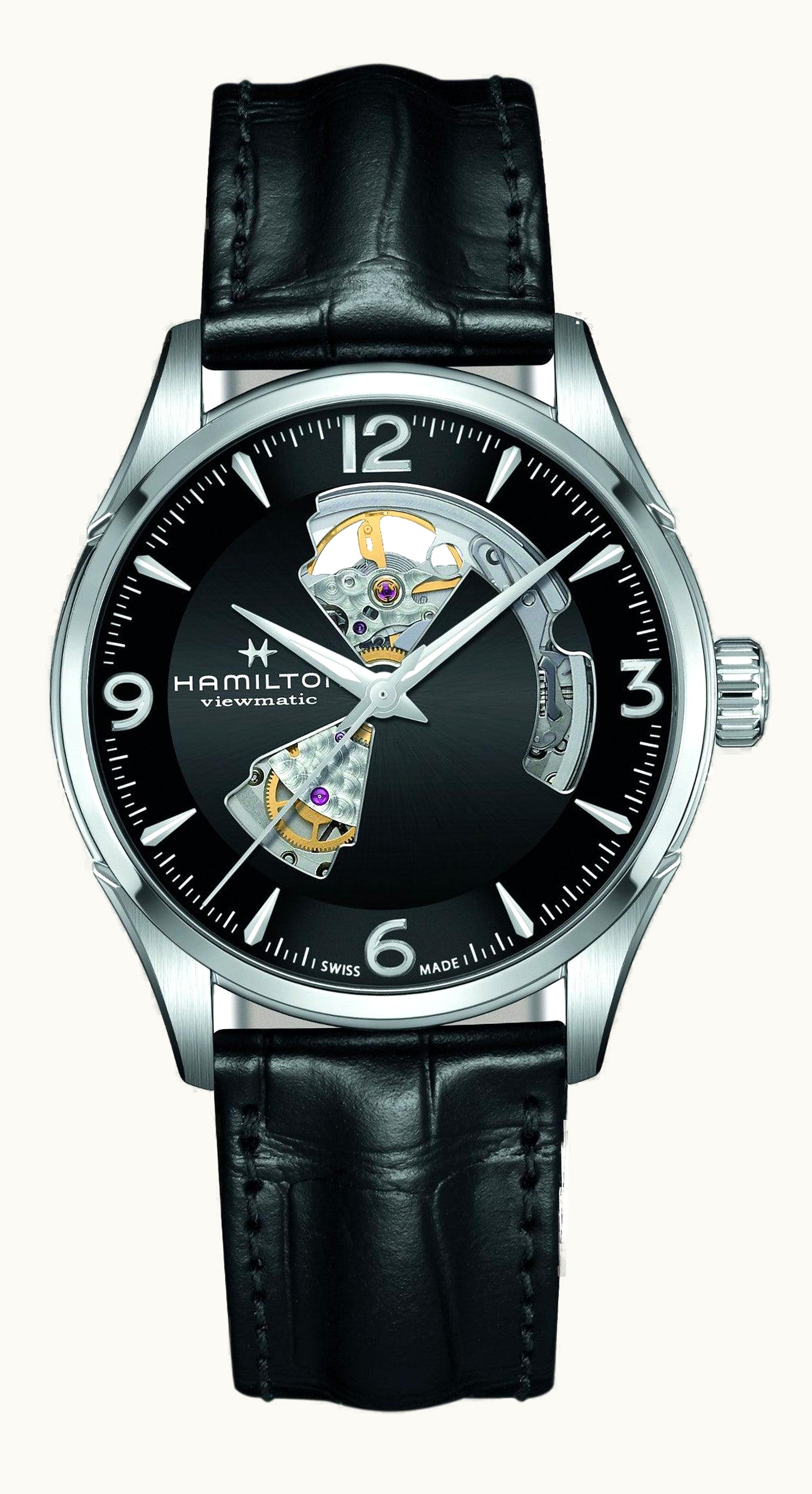 Hamilton Jazzmaster Open Heart 42 Stainless Steel / Black