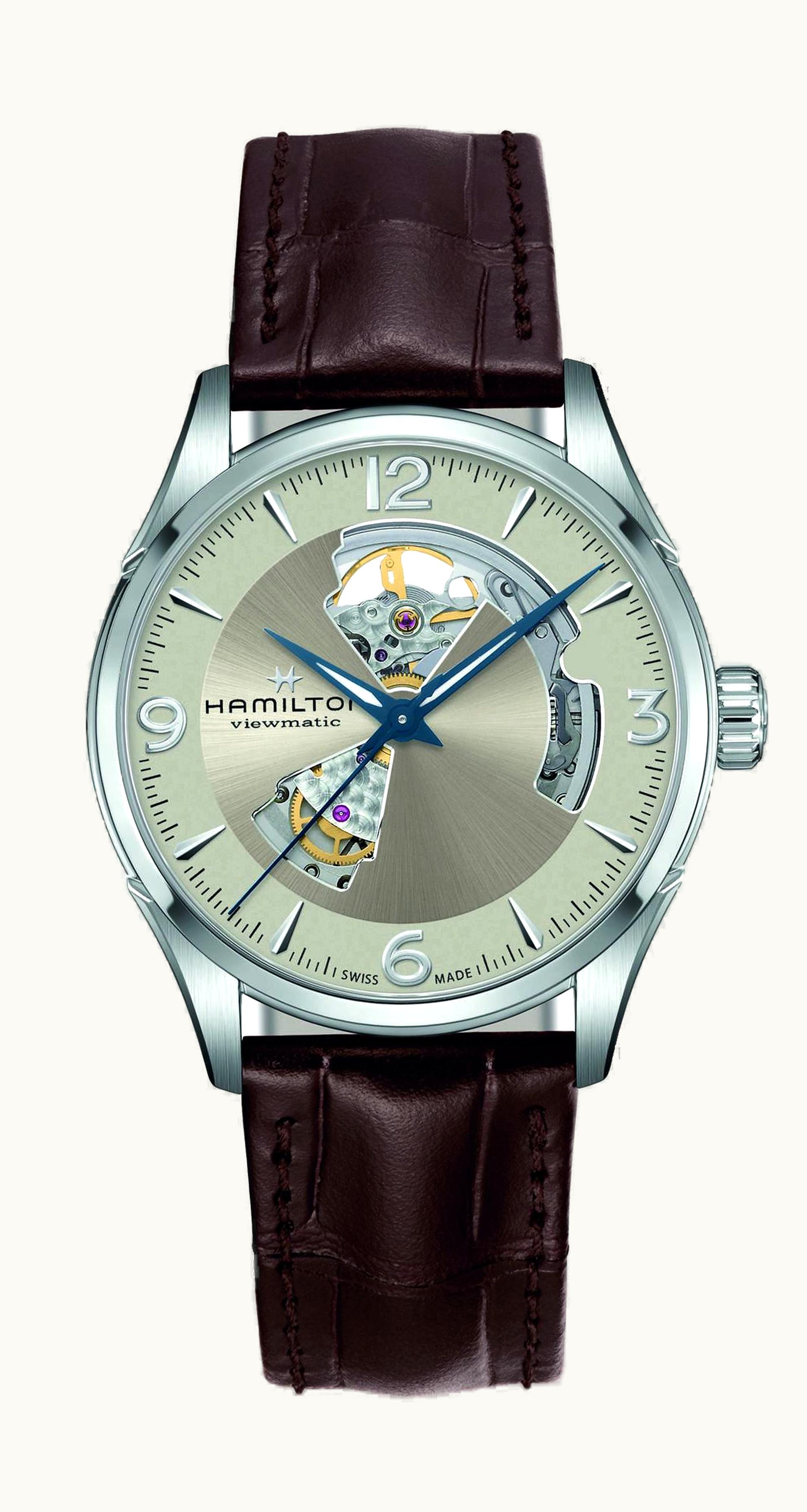 Hamilton Jazzmaster Open Heart 42 Stainless Steel / Salmon