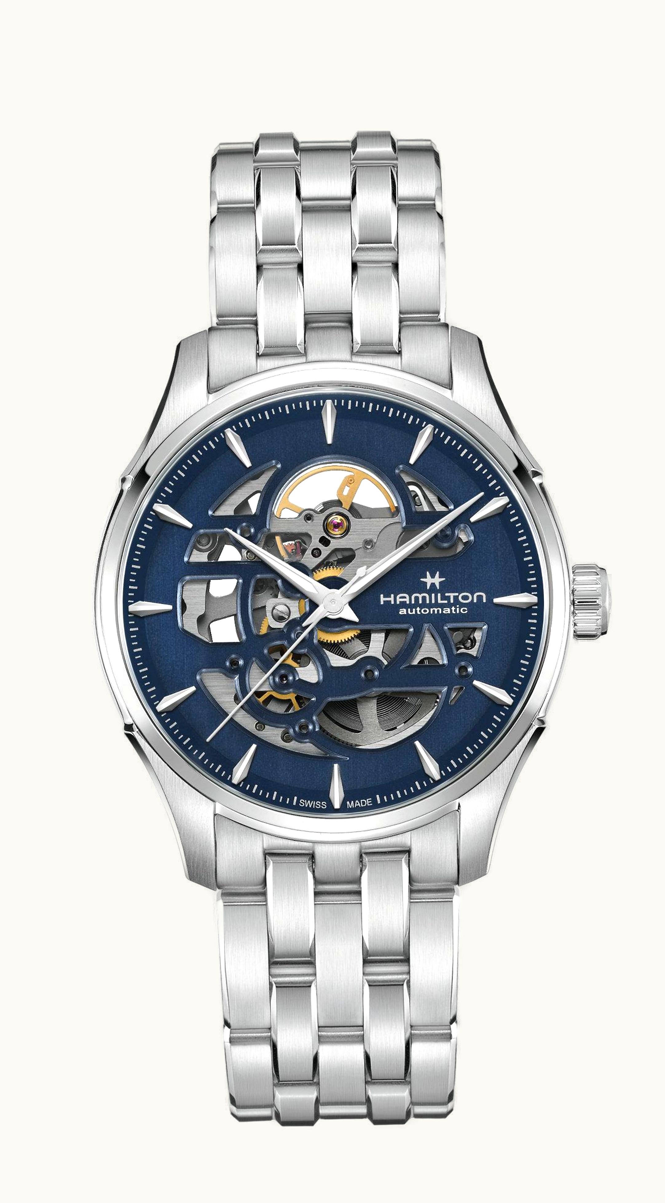 Hamilton Jazzmaster Skeleton Auto 40 Stainless Steel / Blue