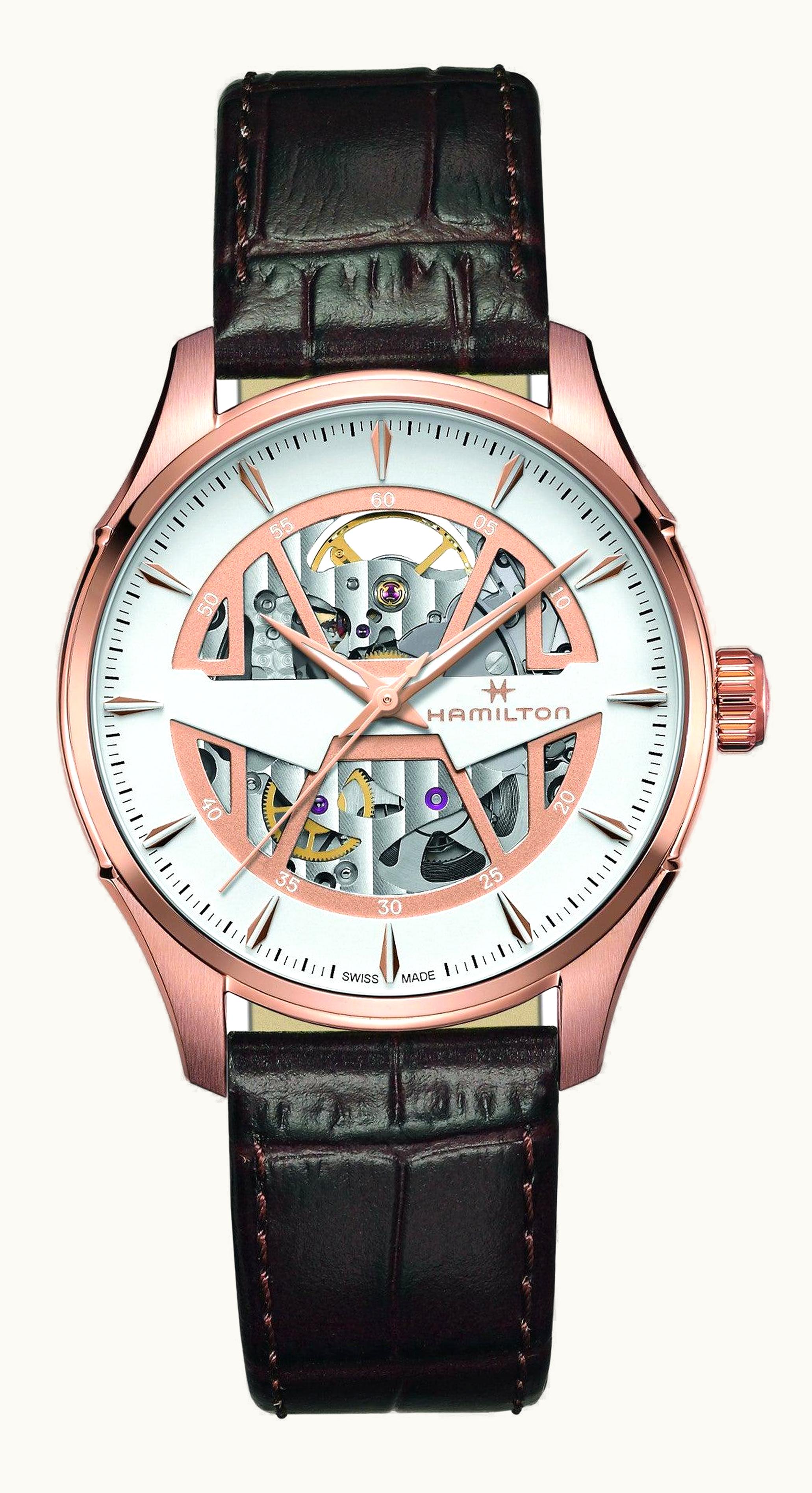 Hamilton Jazzmaster Skeleton Auto 40 Rose Gold / Silver