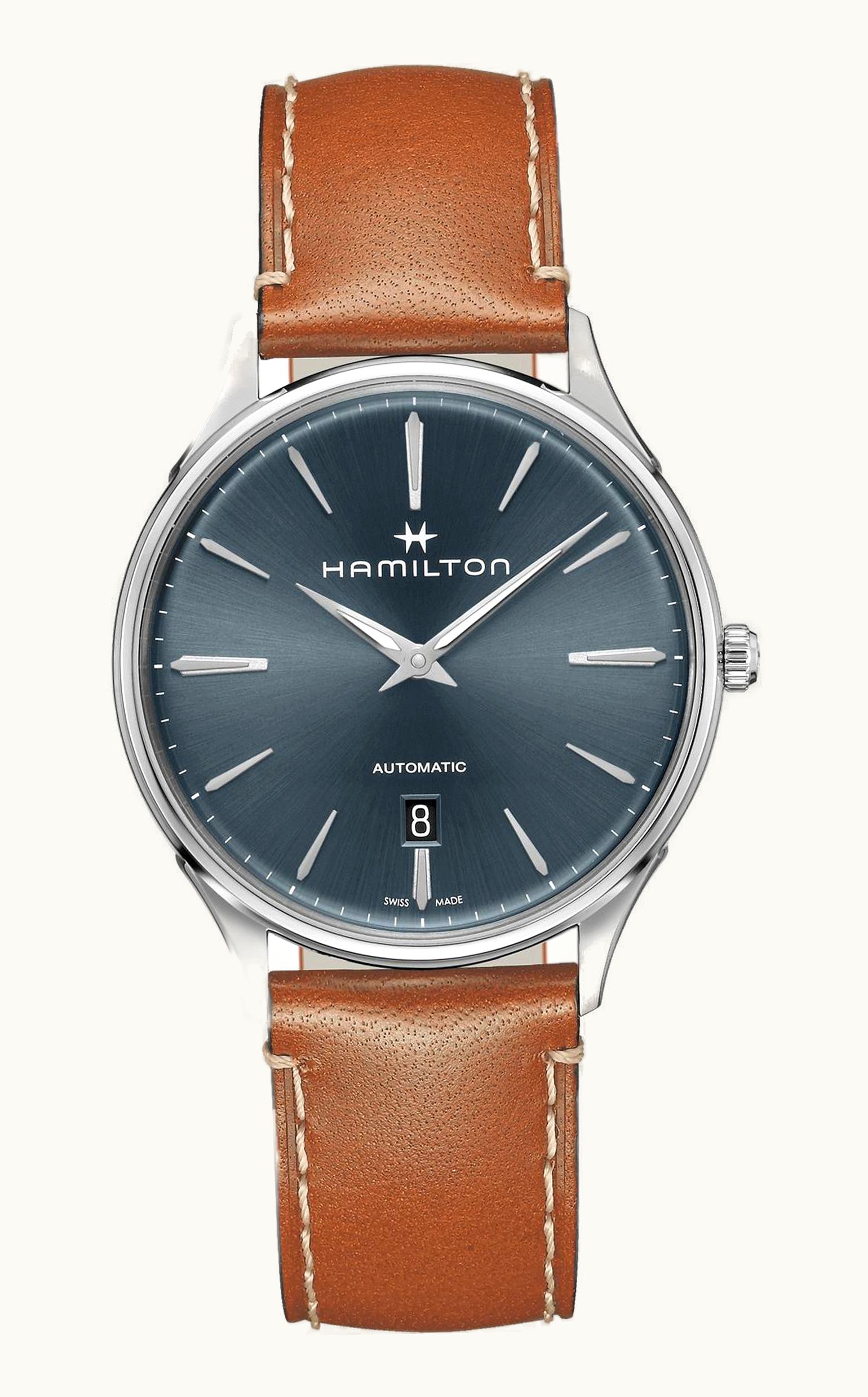 Hamilton Jazzmaster Thinline Auto 40 Stainless Steel / Blue