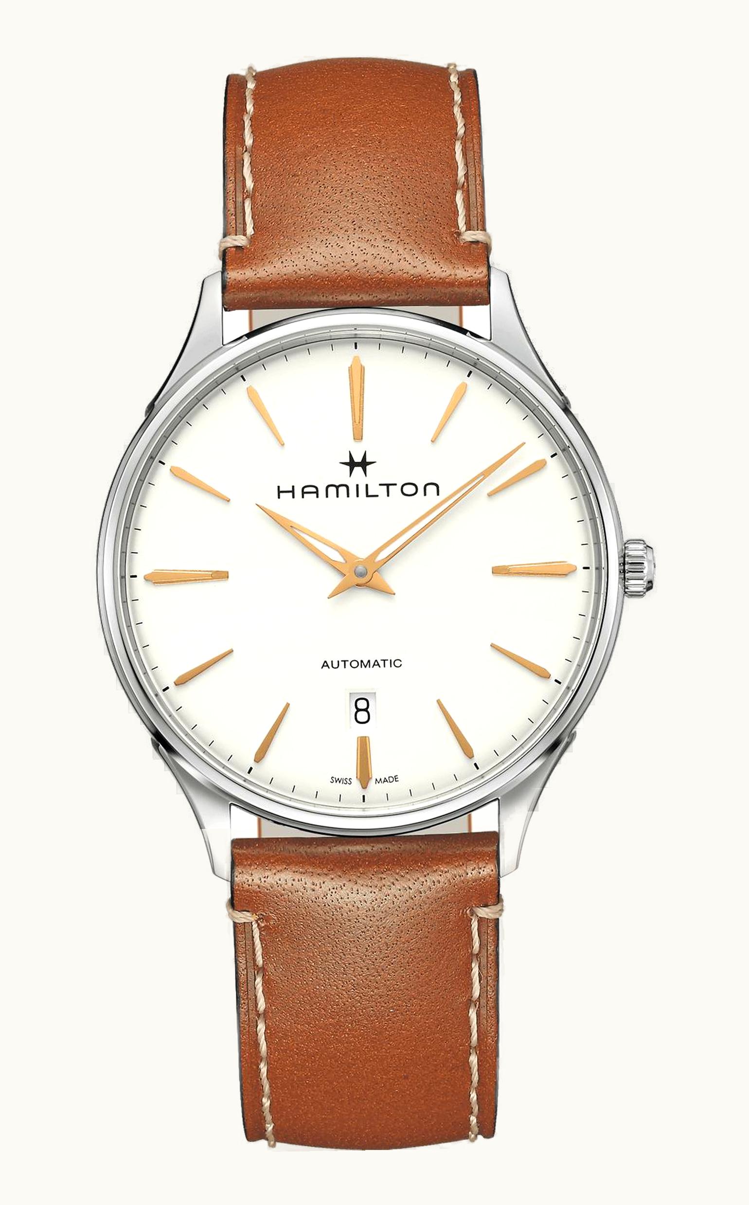 Hamilton Jazzmaster Thinline Auto 40 Stainless Steel / White