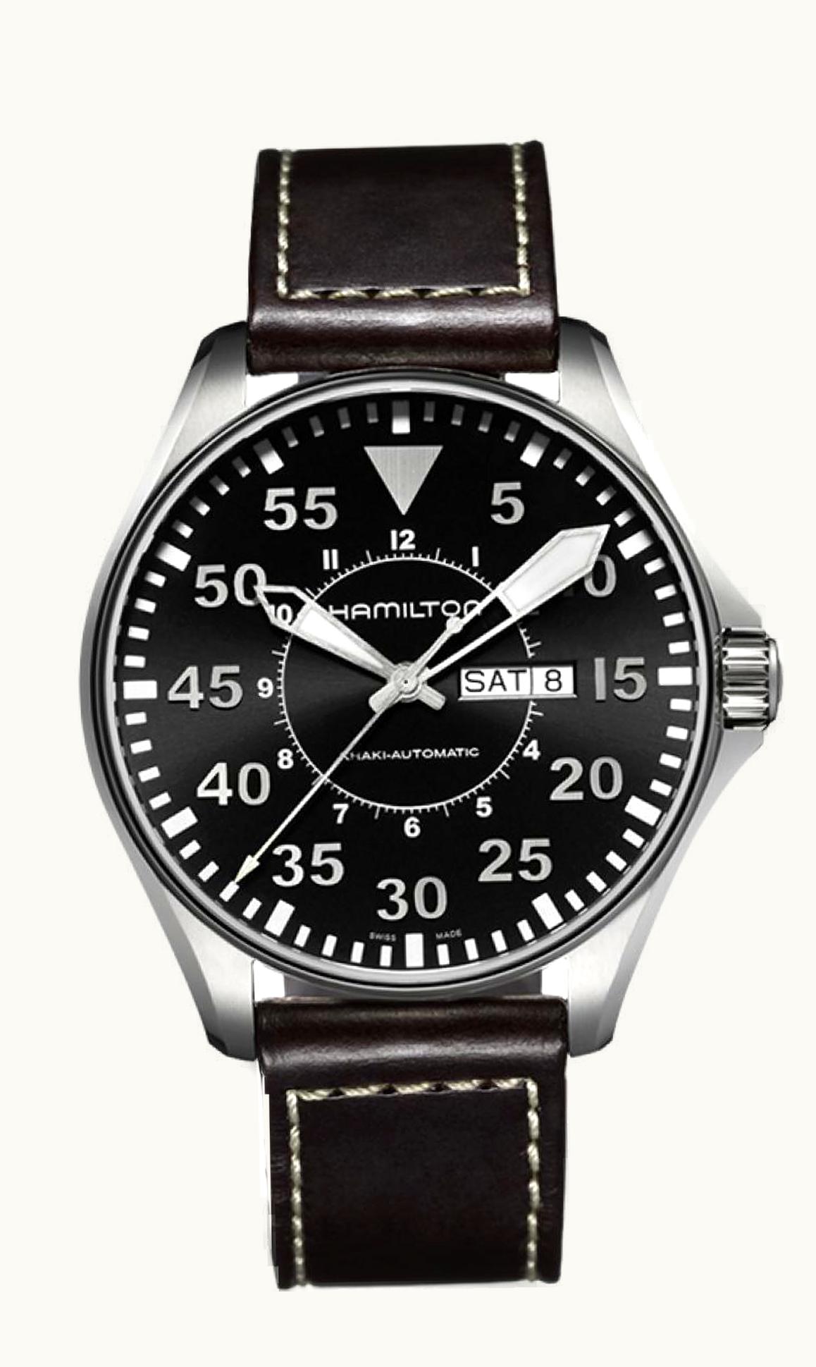 Hamilton Khaki Aviation Pilot Day Date 46 Stainless Steel / Black