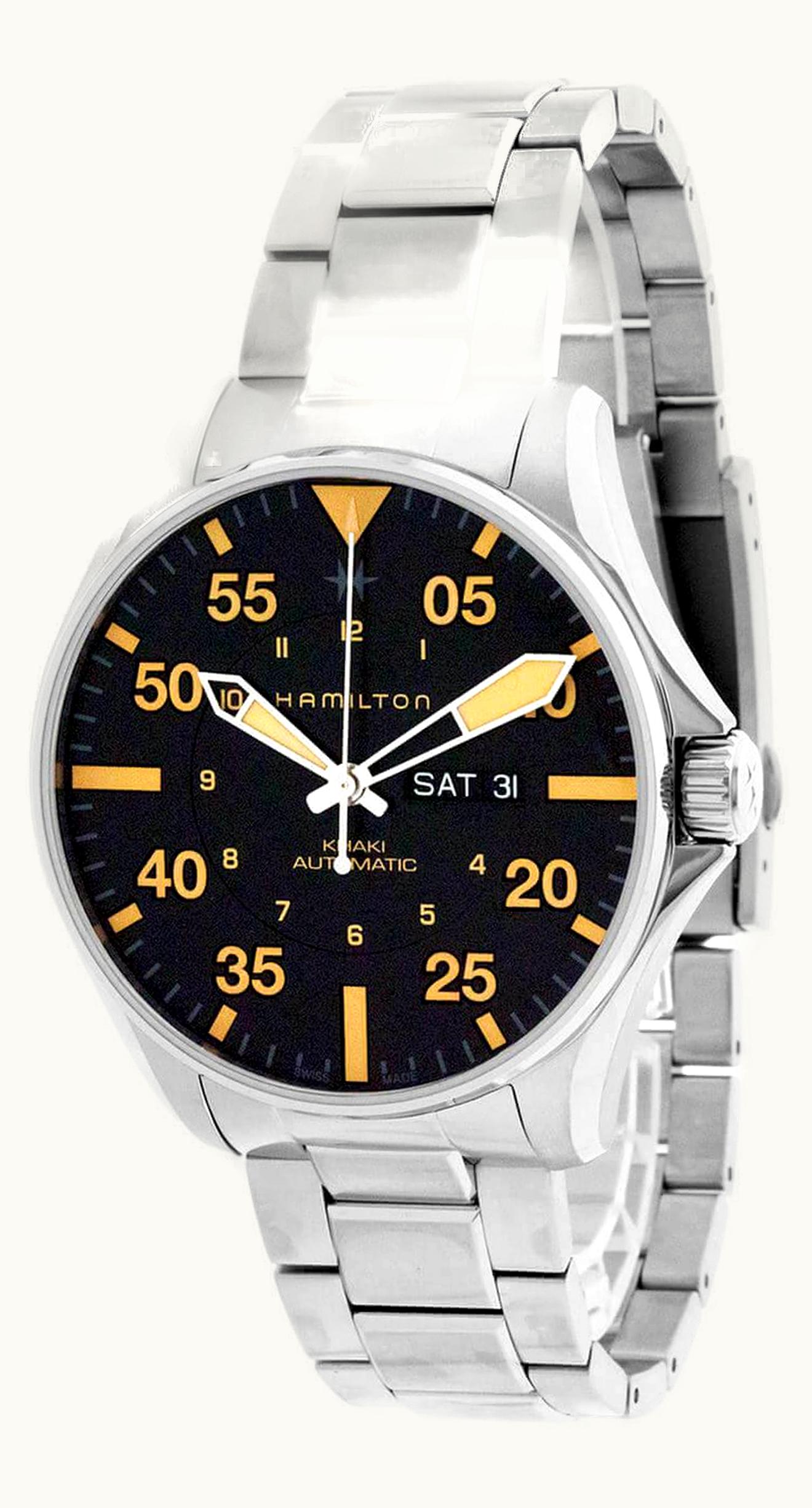 Hamilton Khaki Aviation Pilot Day-Date Auto 46 Stainless Steel / Black / Bracelet