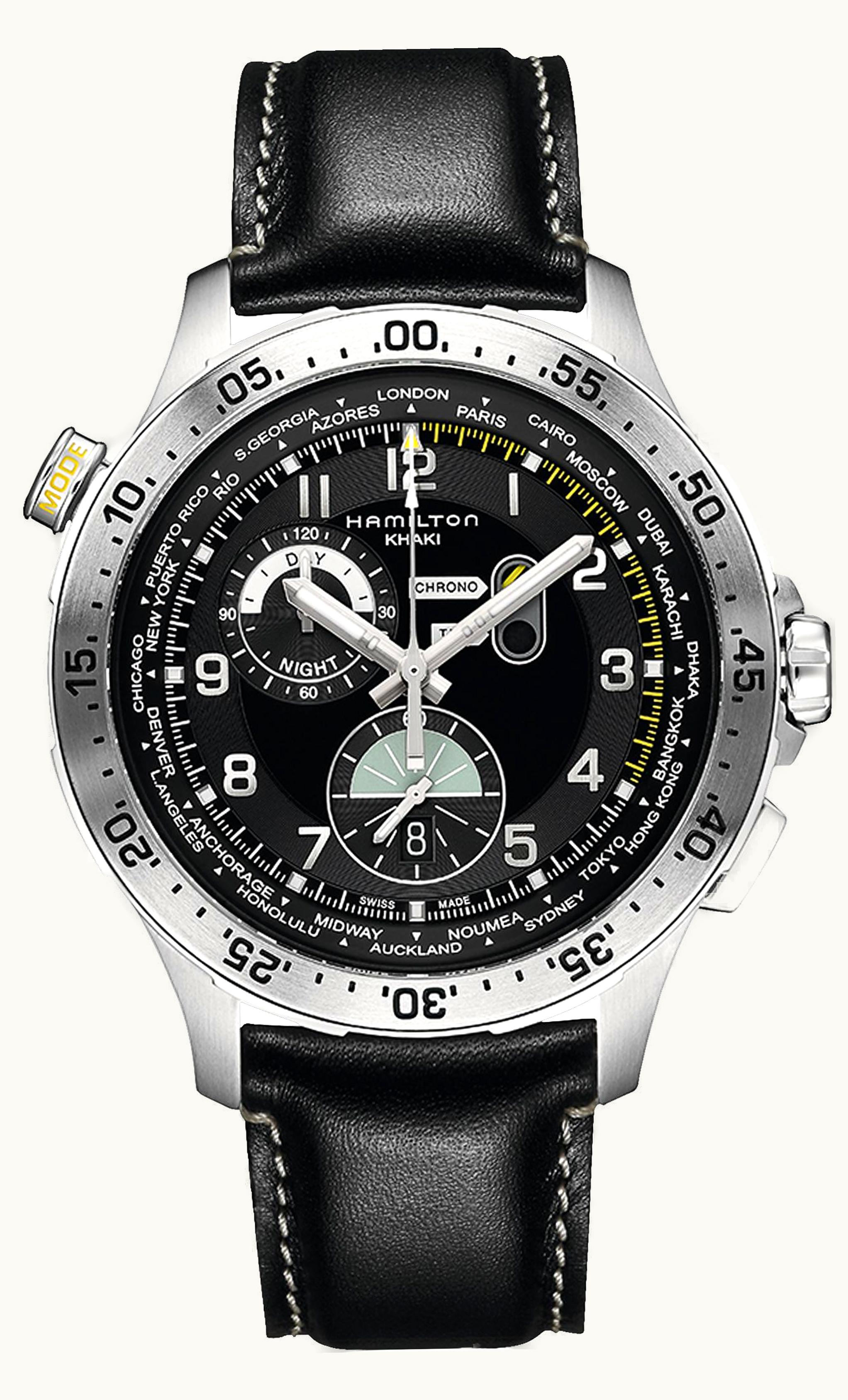 Hamilton Khaki Aviation Worldtimer Chrono Quartz