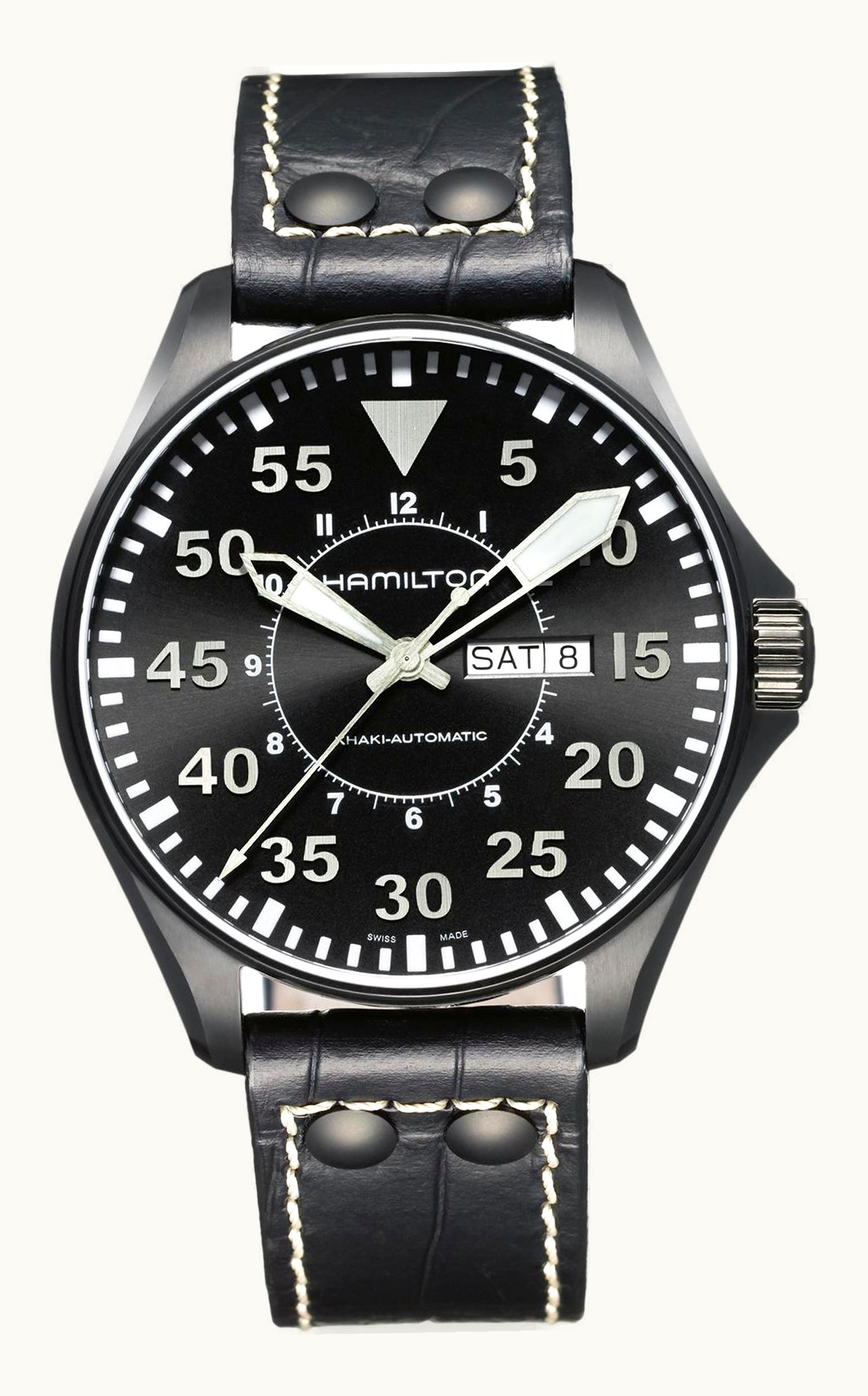 Hamilton Khaki Aviation Pilot Day Date Auto Black
