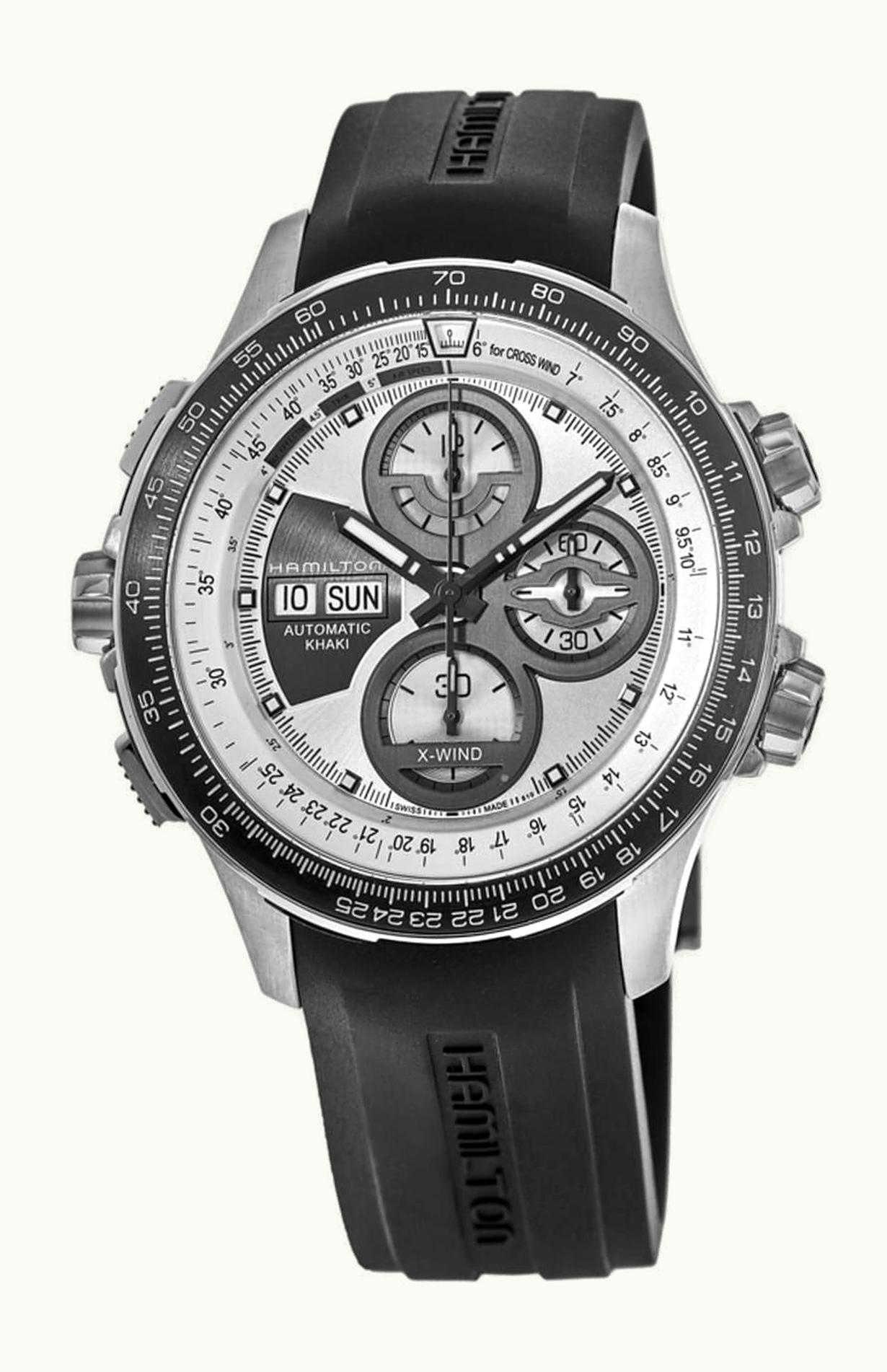 Hamilton Khaki Aviation X-Wind Automatic Silver / Rubber