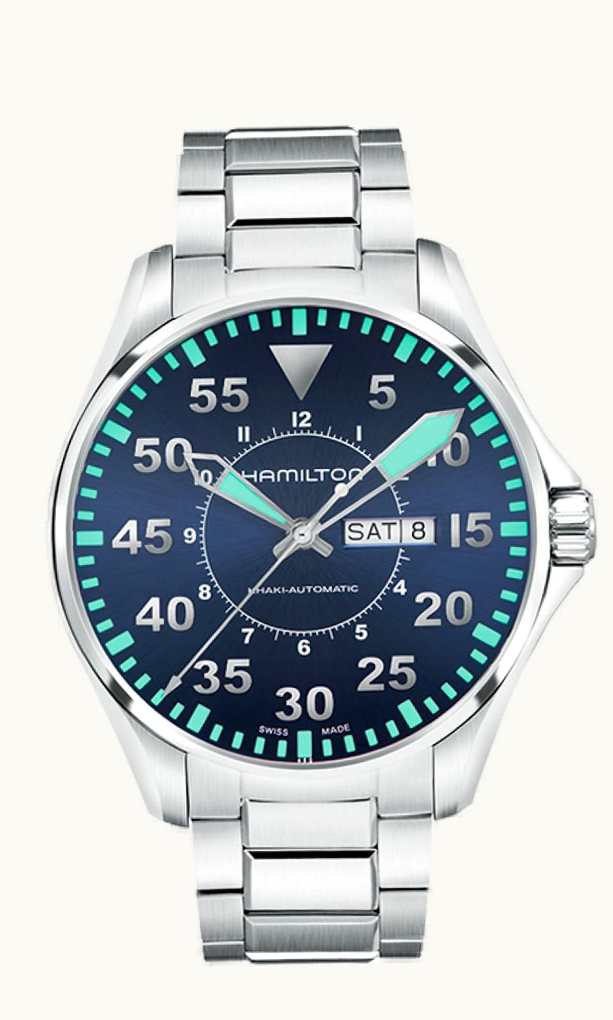 Hamilton Khaki Aviation Pilot Day Date 46 Stainless Steel / Blue / Bracelet