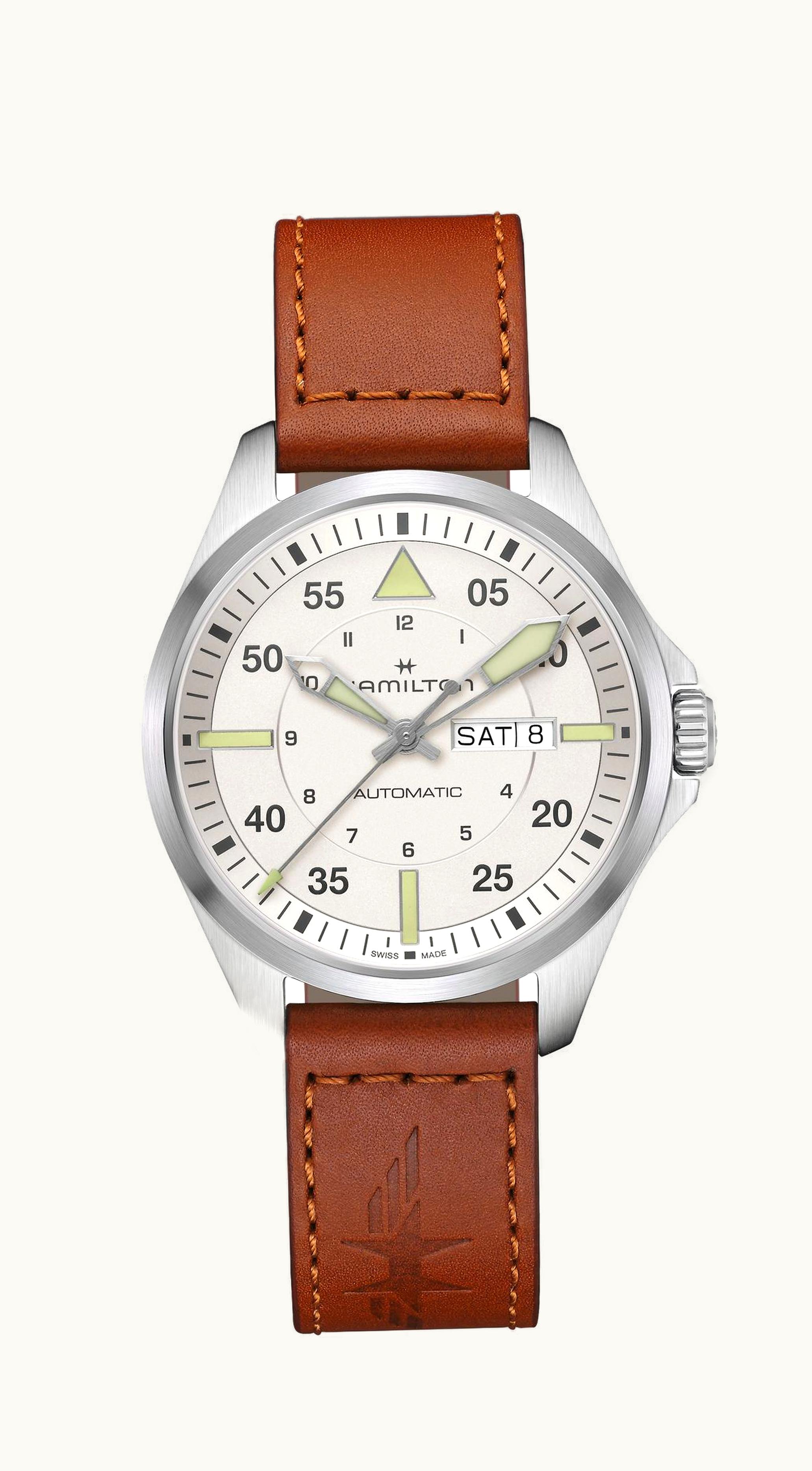 Hamilton Khaki Aviation Pilot Day Date Quartz Silver