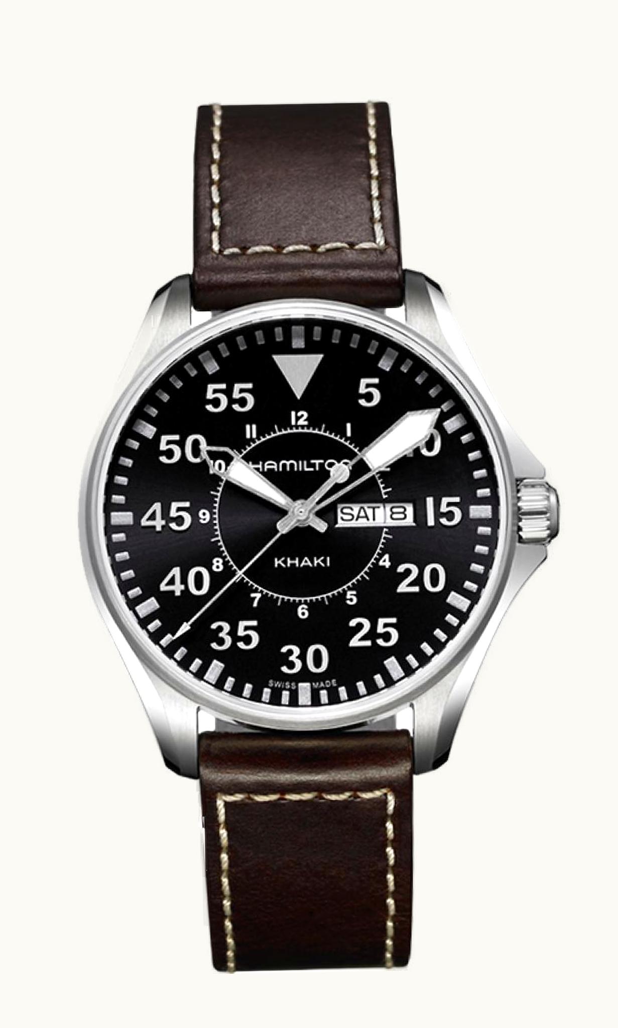 Hamilton Khaki Pilot Day Date Quartz 42 Stainless Steel / Black