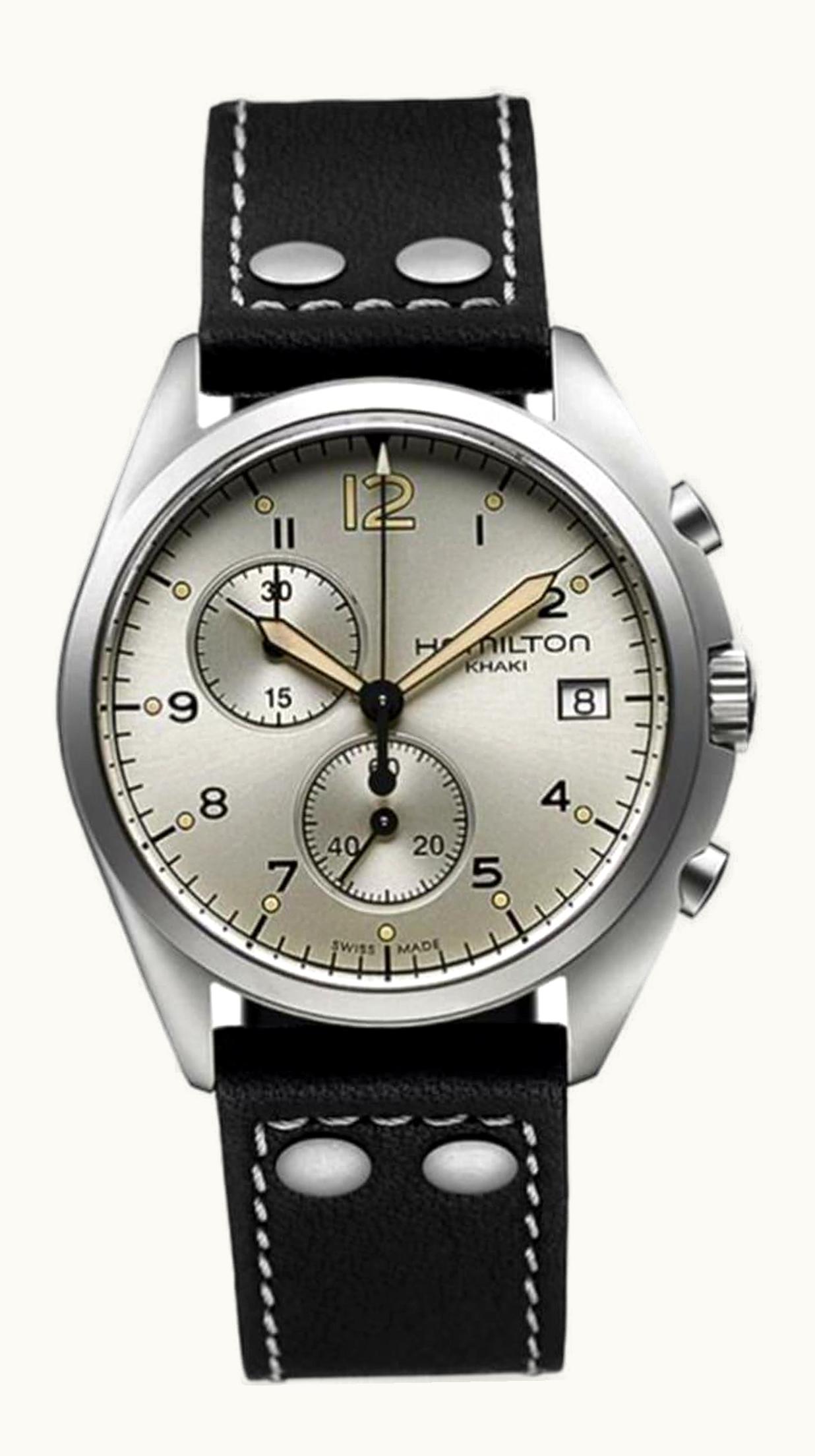 Hamilton Khaki Pilot Pioneer Chrono Quartz Ivory / Bracelet