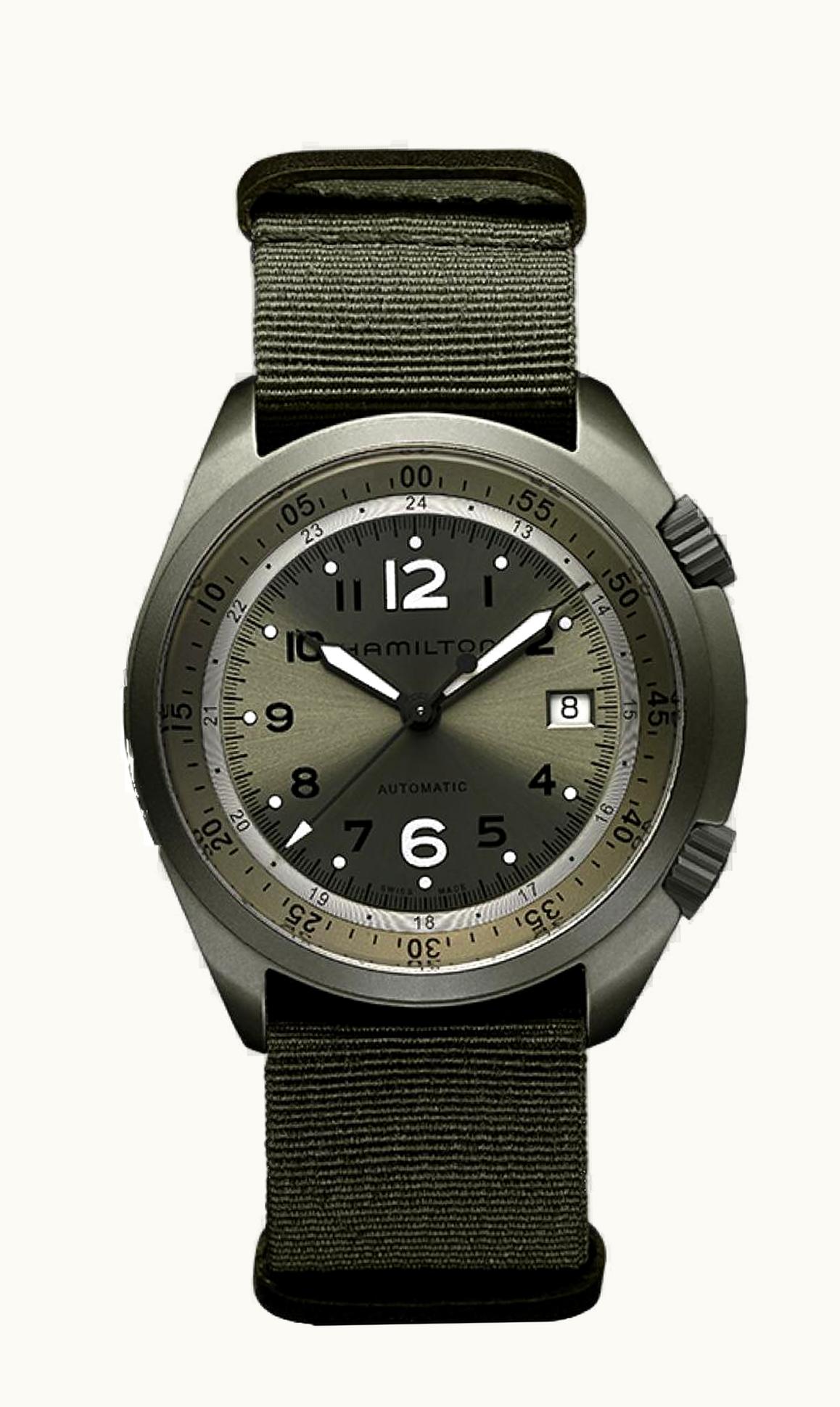 Hamilton Khaki Pilot Pioneer Alu Olive Green Auto