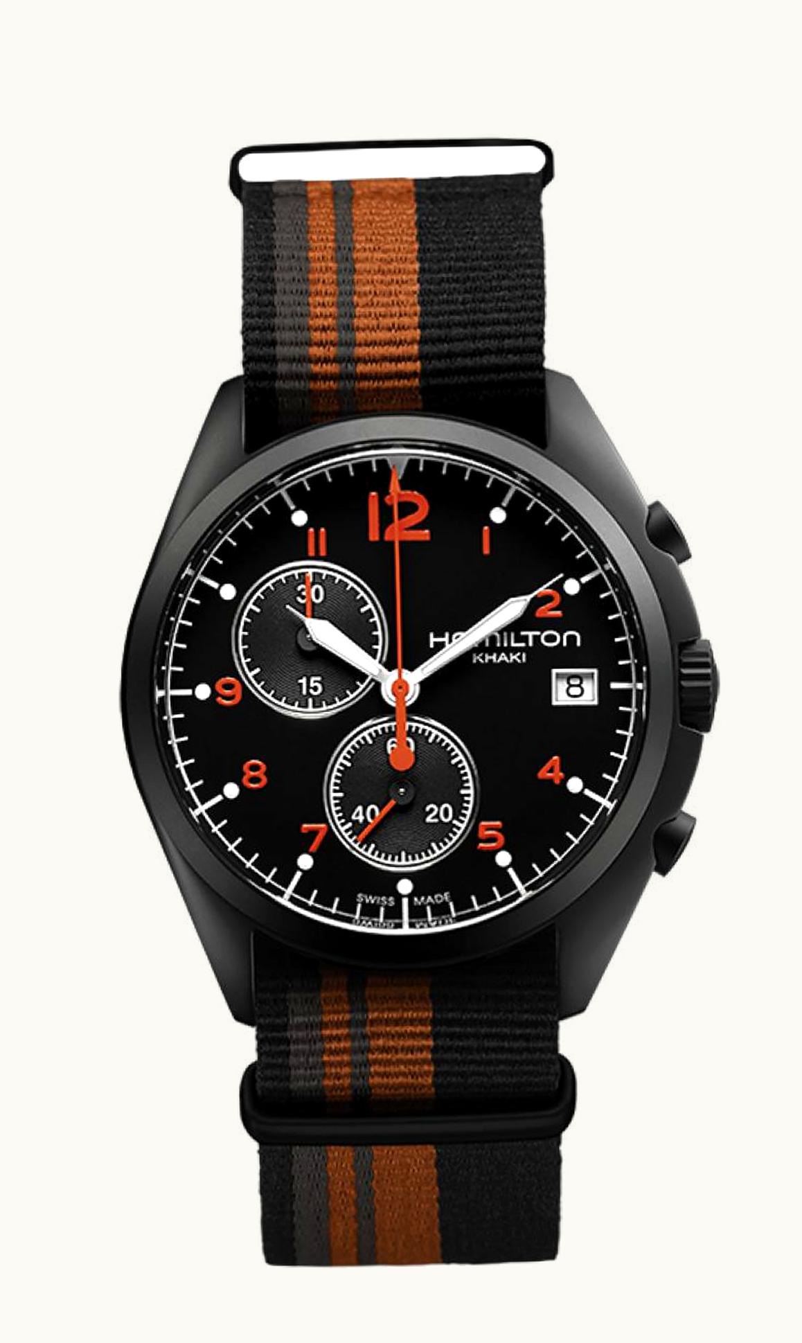 Hamilton Khaki Aviation Pilot Pioneer Chrono Quartz Volcano