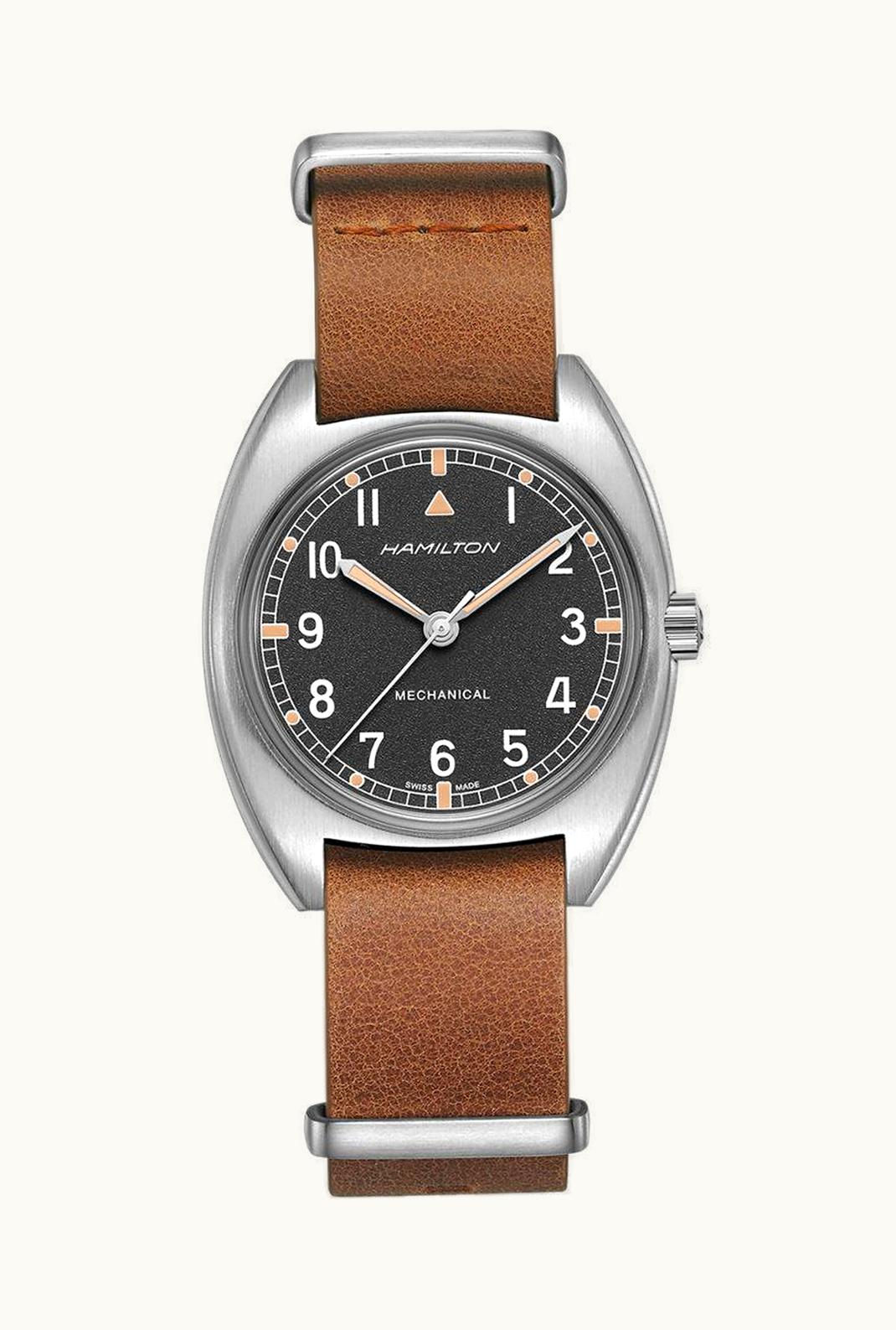 Hamilton Khaki Aviation Pilot Pioneer Mechanical Stainless Steel / Black / Leather