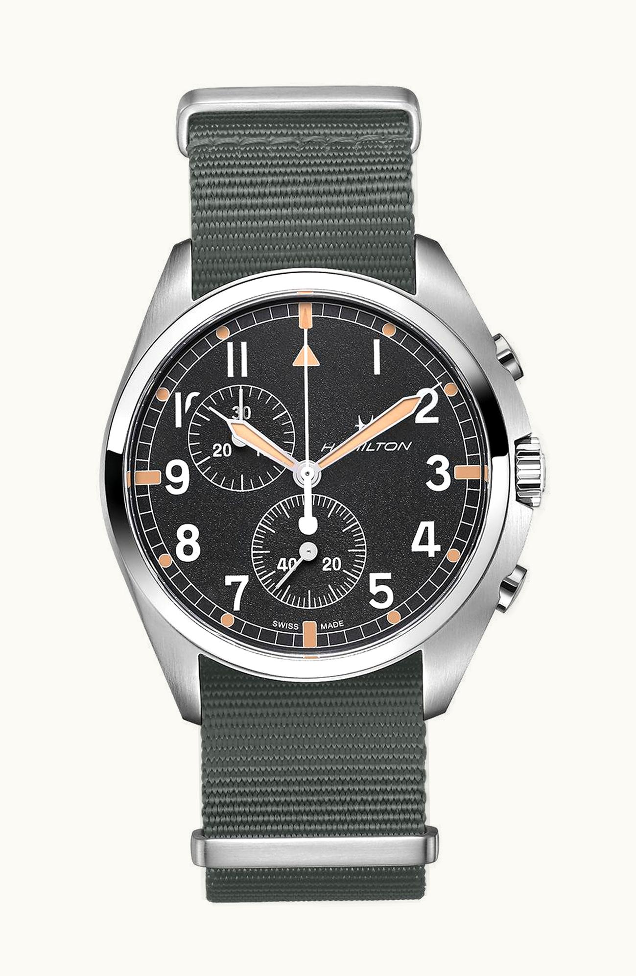 Hamilton Khaki Aviation Pilot Pioneer Chrono Quartz / NATO