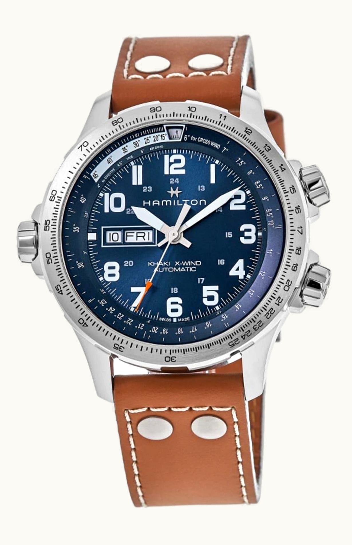Hamilton Khaki Aviation X Wind Day Date Auto Stainless Steel / Blue