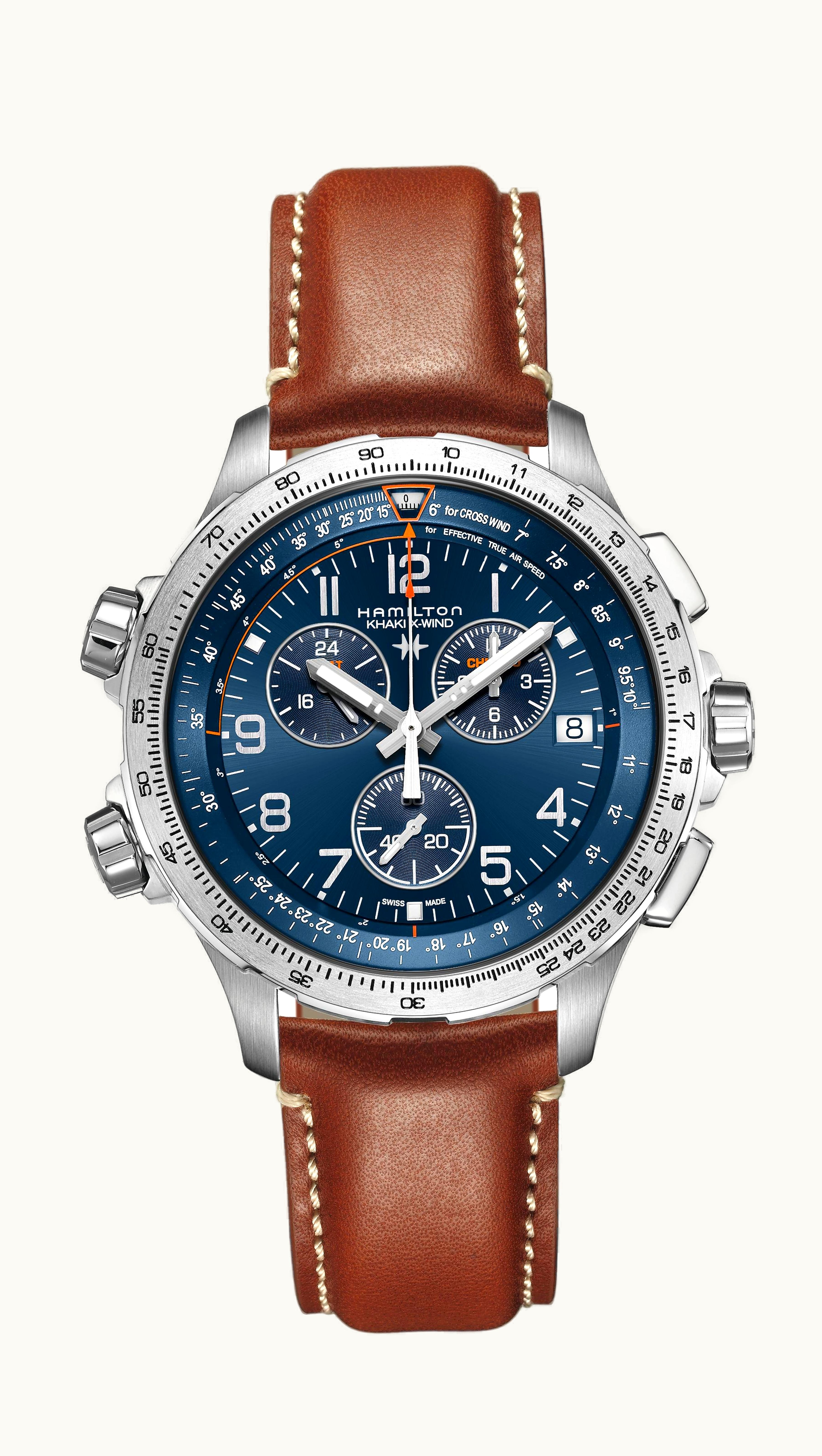 Hamilton Khaki Aviation X-Wind GMT Chrono Quartz Stainless Steel / Blue