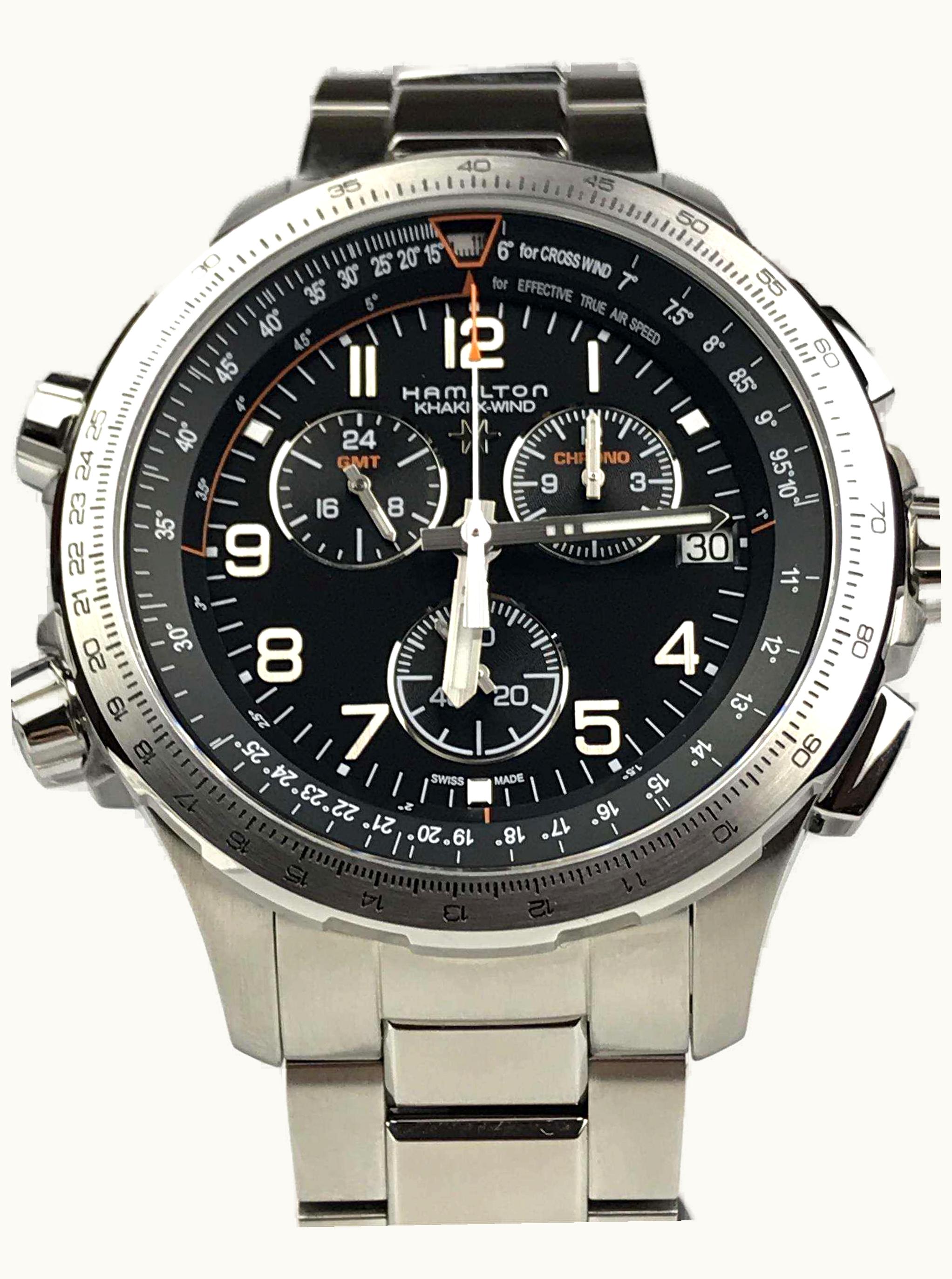Hamilton Khaki Aviation X-Wind GMT Chrono Quartz Black / Bracelet